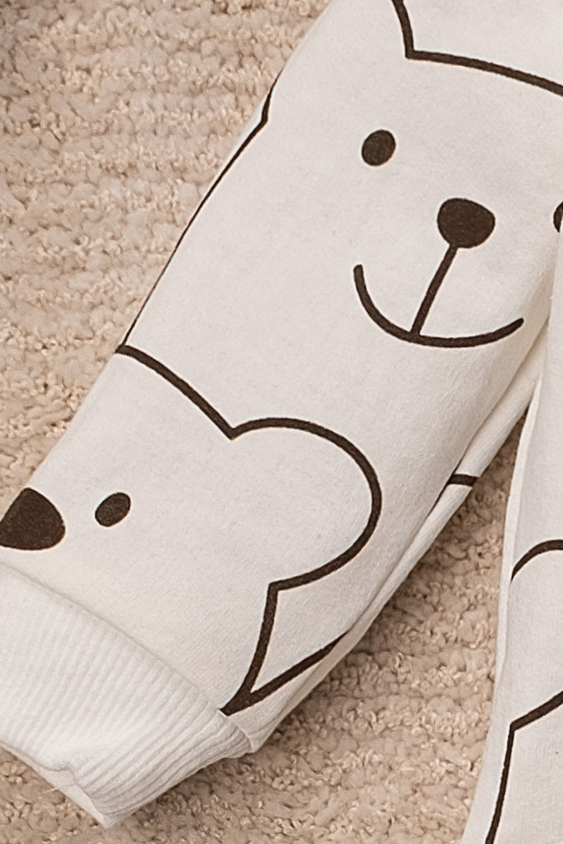 Bebek Takım Smile Bear Nose 2 Li Unisex Bebek Alt Üst Takım 3-24 Aylık
