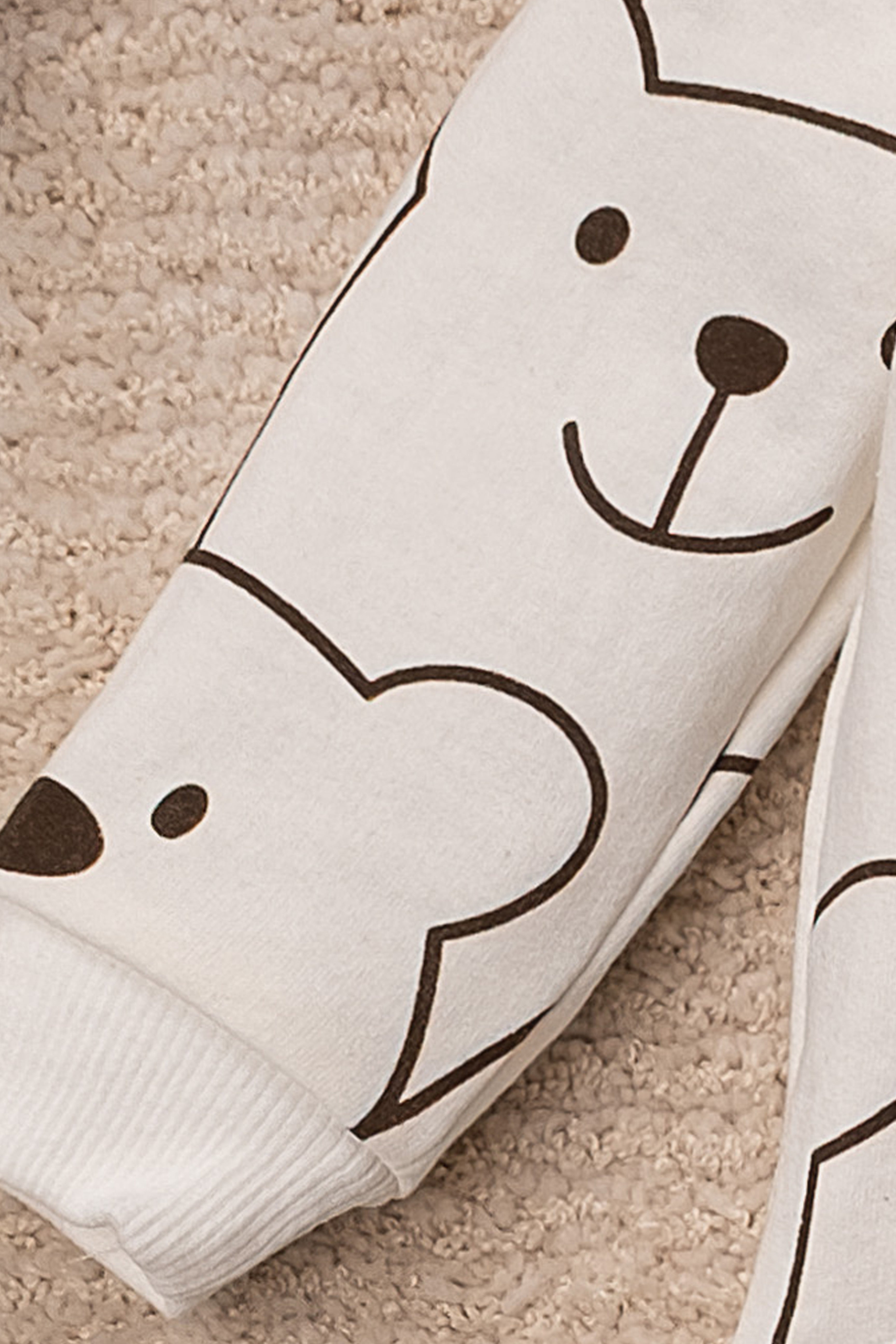 Bebek Takım Smile Bear Nose 2 Li Unisex Bebek Alt Üst Takım 3-24 Aylık