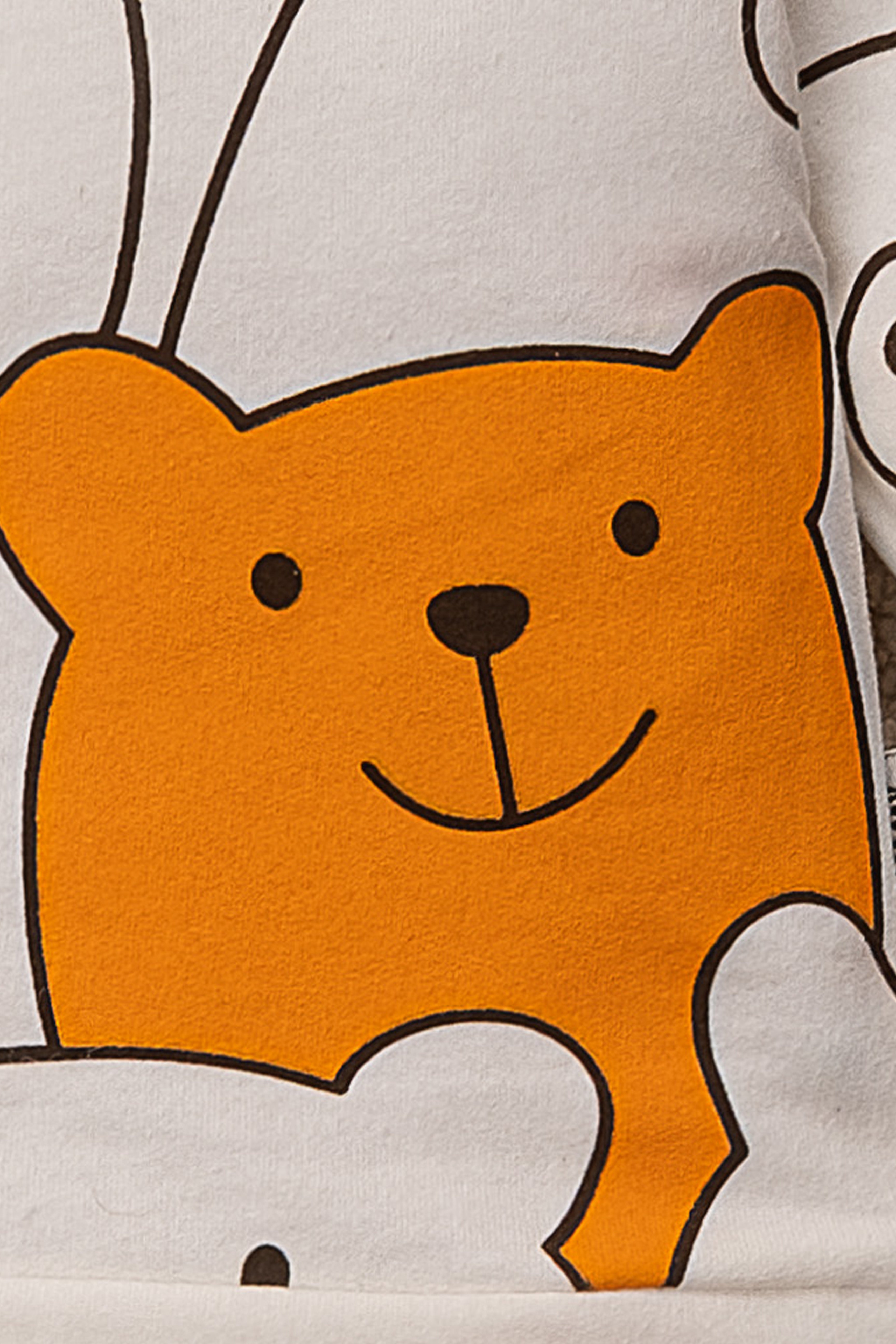 Bebek Takım Smile Bear Nose 2 Li Unisex Bebek Alt Üst Takım 3-24 Aylık