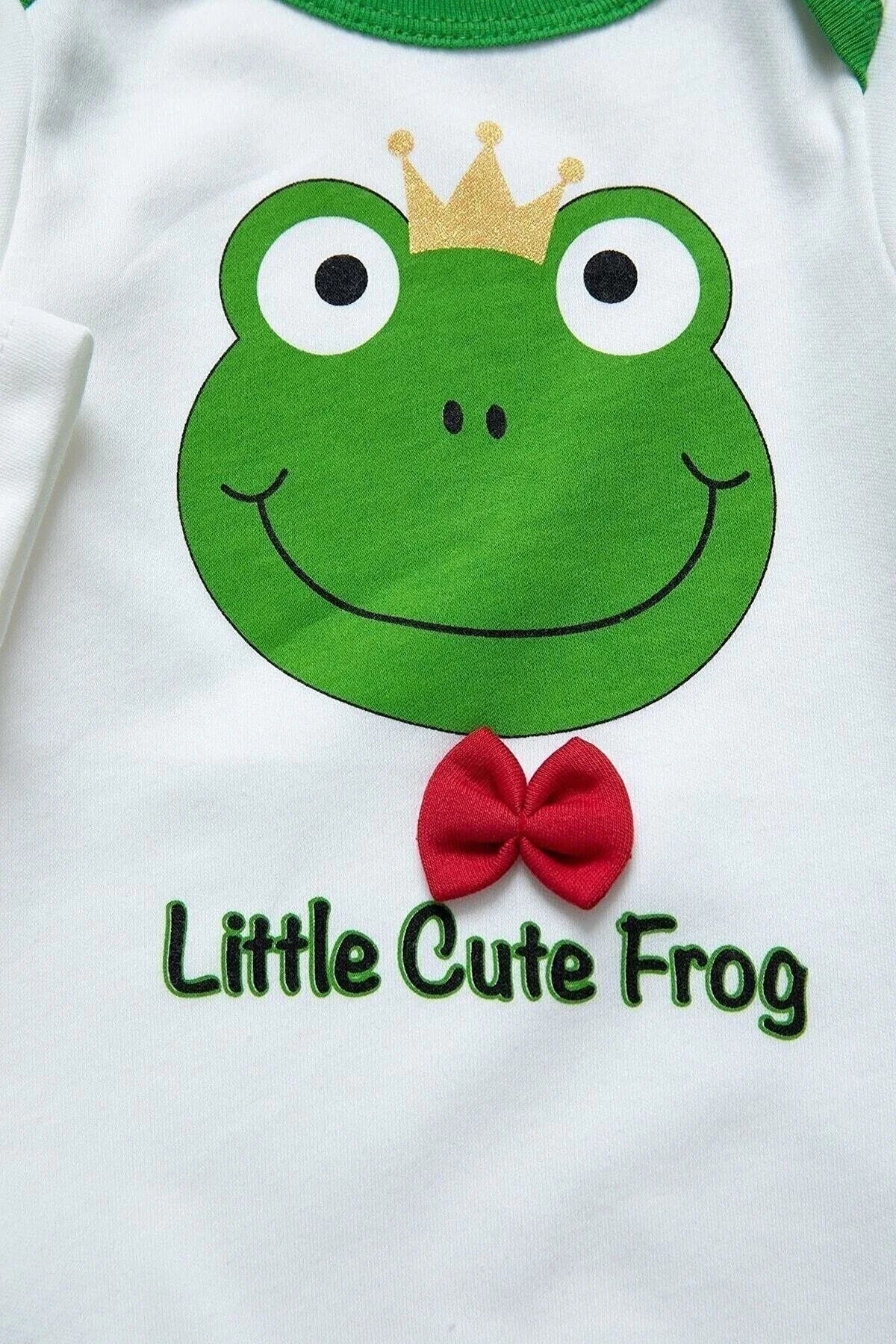 Unisex Bebek Kurbağa Zıbın Takımı 3'lü Takım