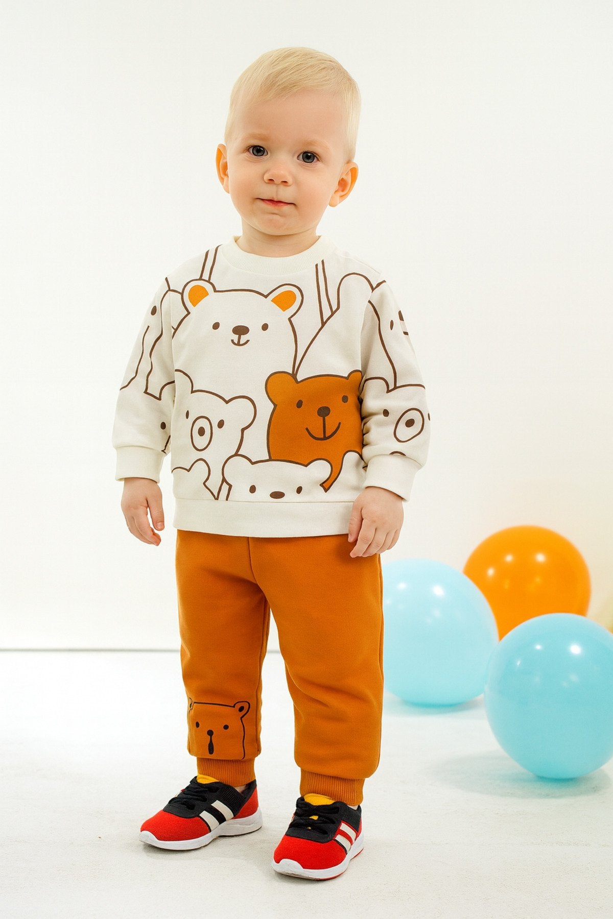 Smile Bear Nose 2 Li Unisex Bebek Alt Üst Takım