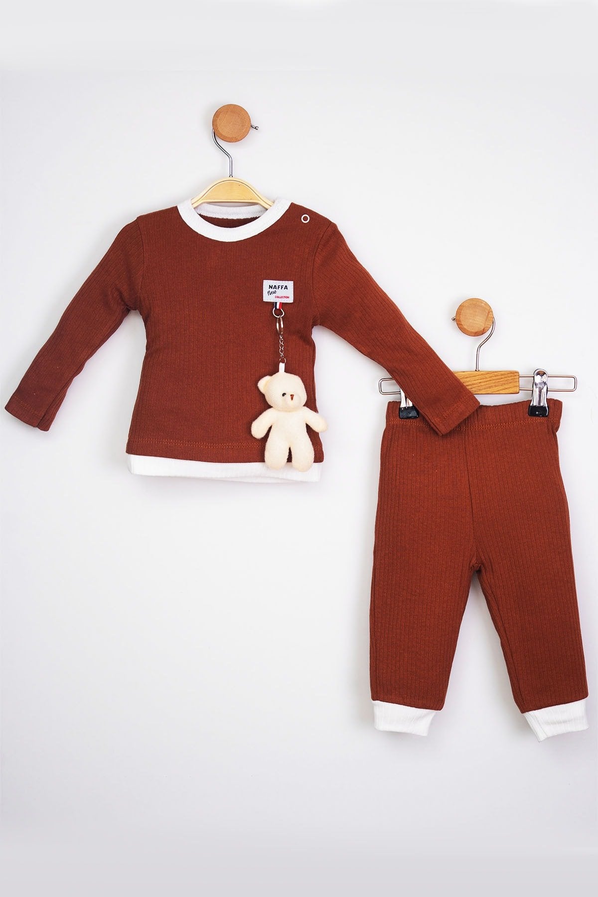 Oyuncak Ayılı 2 Parça Fitilli Kaşkorse Unisex Bebek Takım