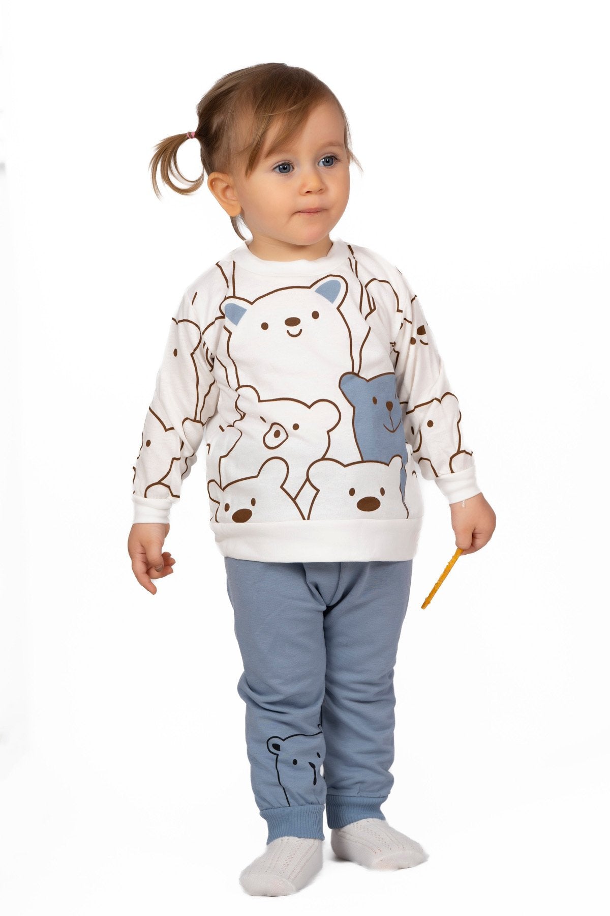 Smile Bear Nose 2 Li Unisex Bebek Alt Üst Takım
