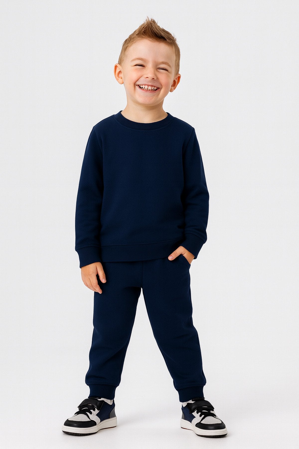 Unisex Karyoka Detaylı İçi Yünlü Kışlık Eşofman Takımı (1-5 Yaş)