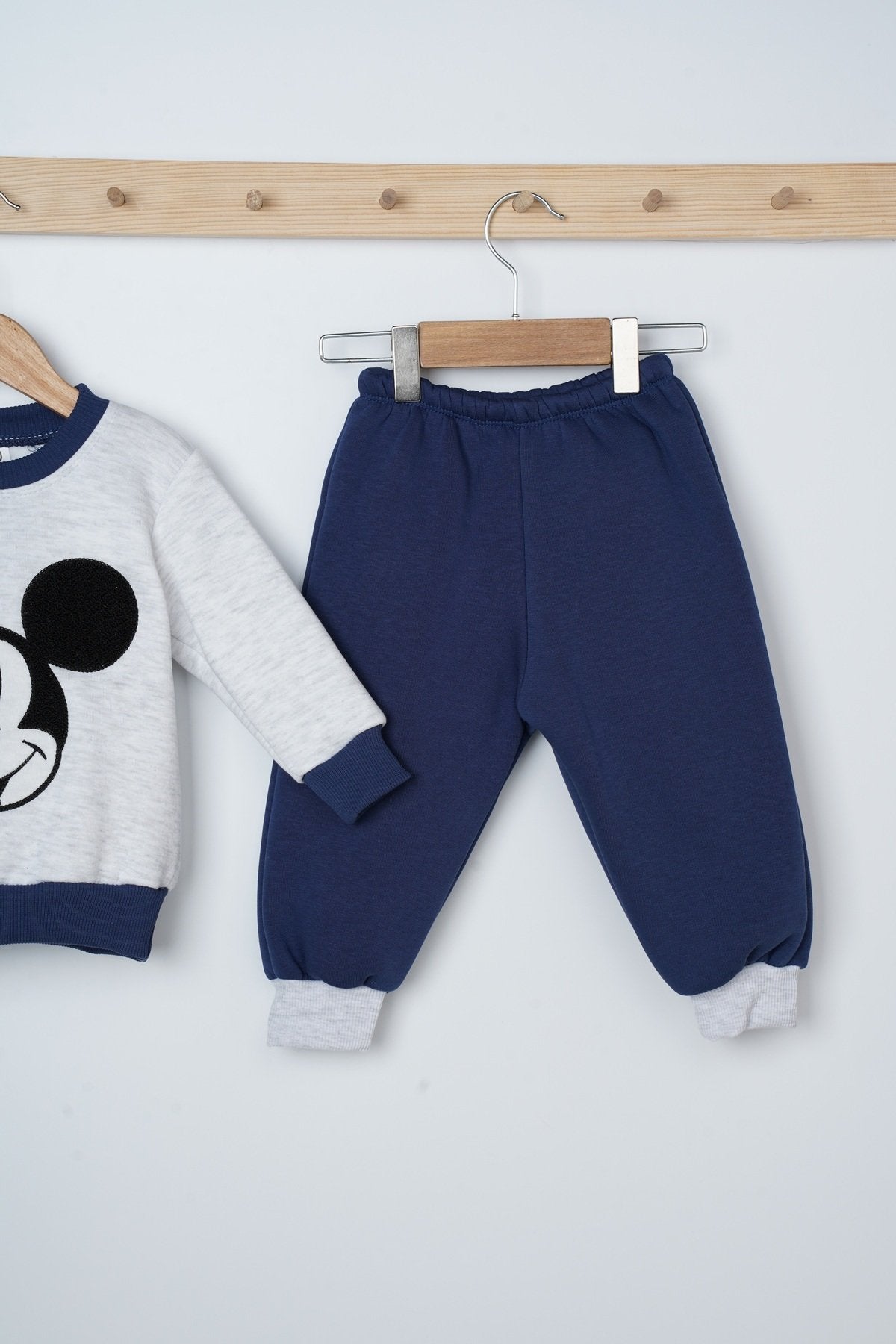 Mickey Desenli Çift Renk 2 Parça Bebek Takım