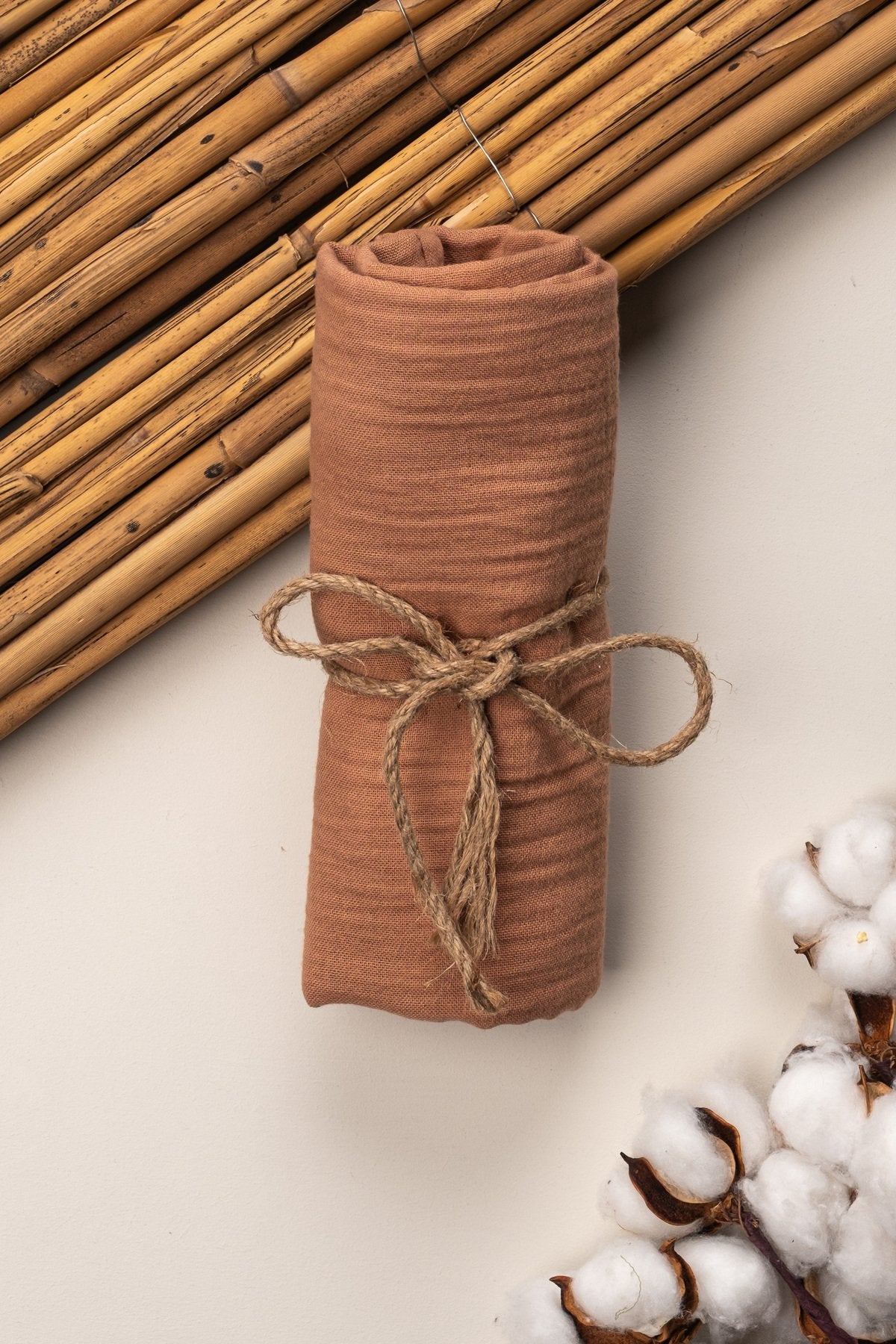 4 Kat Müslin Organik Pamuk 90x90 Naturel Bebek Çocuk Battaniye