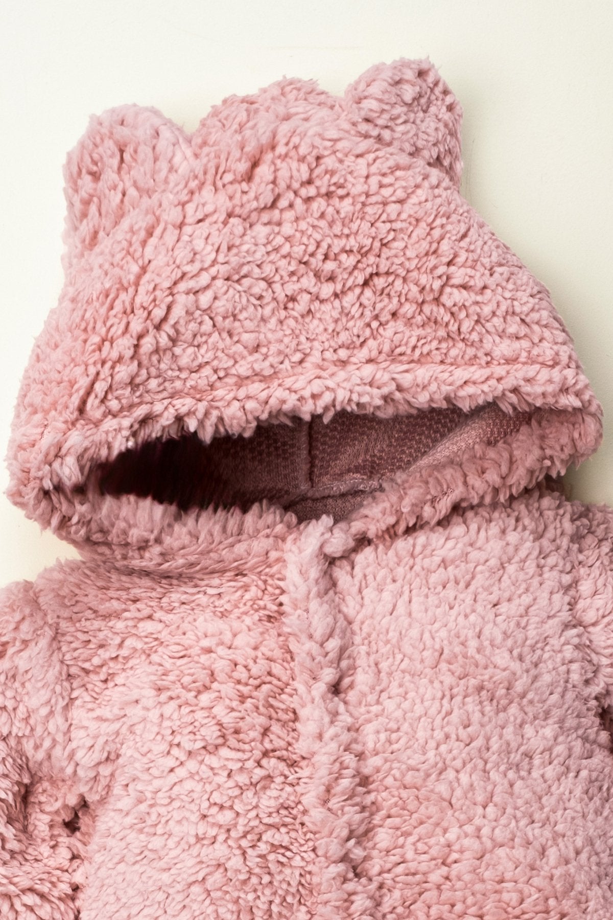 Kışlık Unisex Ayıcık Kulaklı Peluş Bebek Tulum (3-12 Ay)