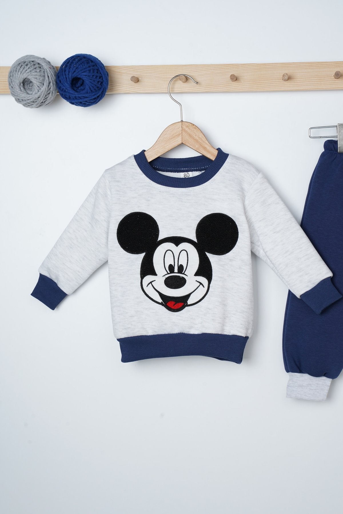 Mickey Desenli Çift Renk 2 Parça Bebek Takım