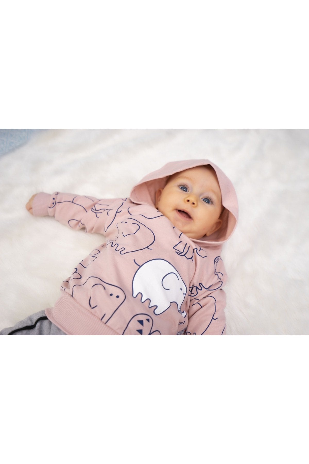 Fil Baskılı 2li Alt Üst Bebek Takım