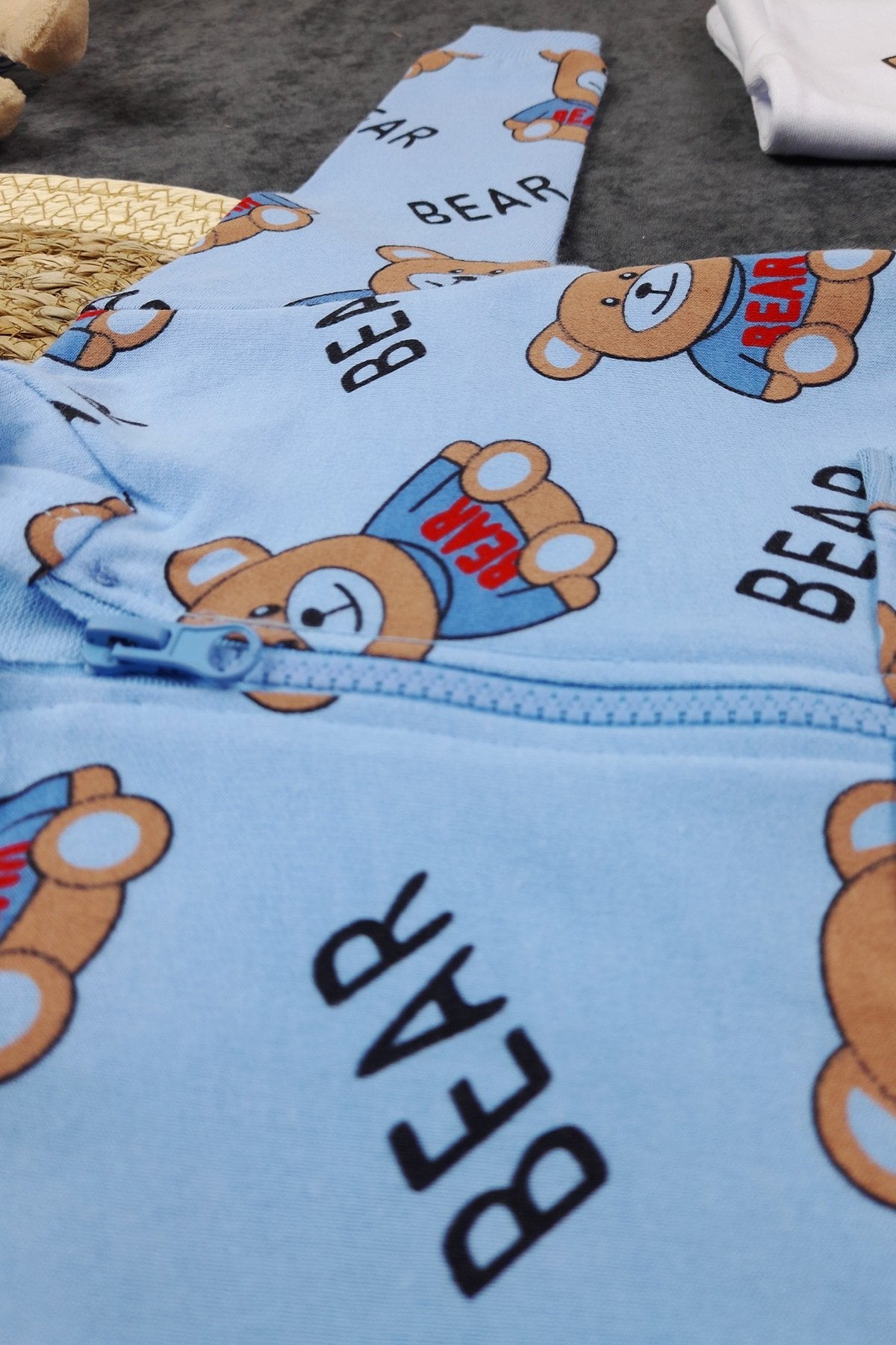 Bear Baskılı Bebek Takım 3'lü