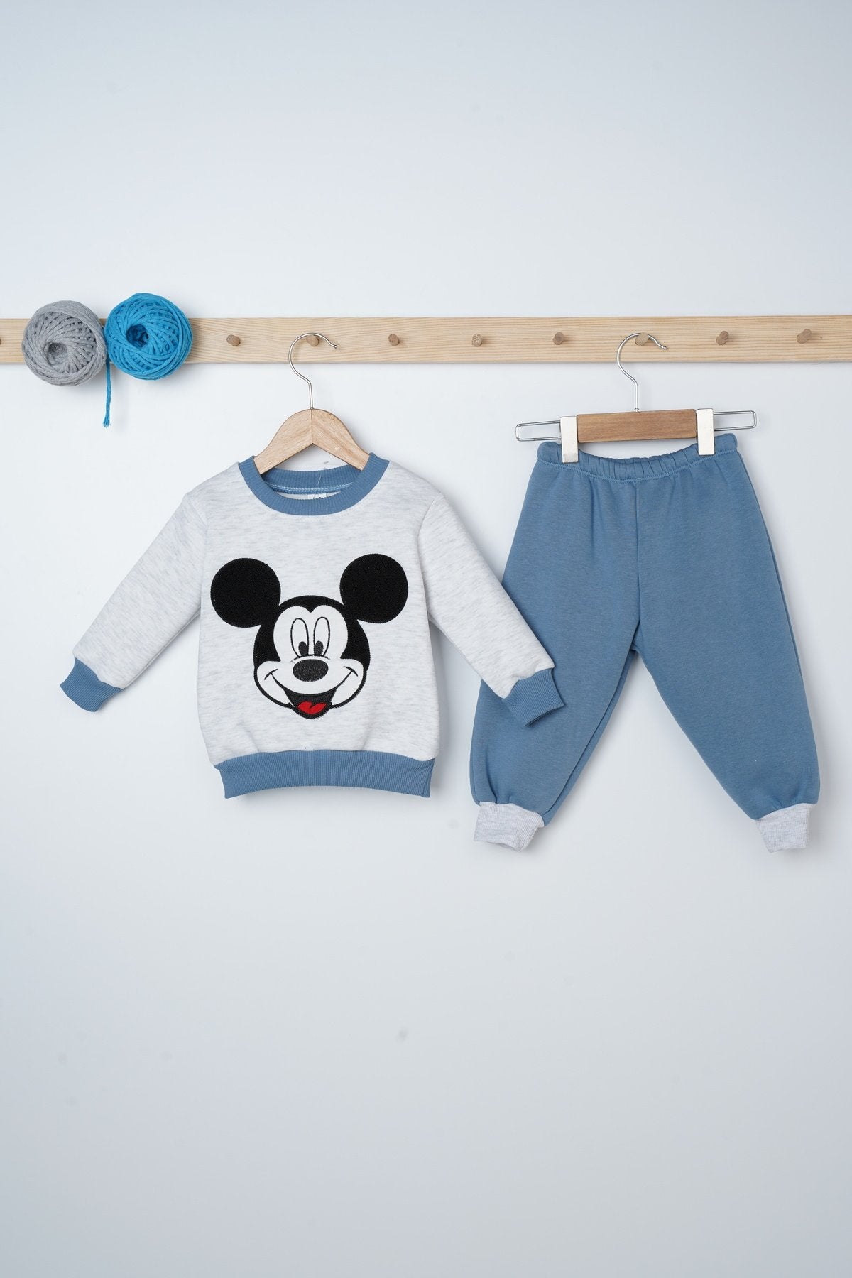 Mickey Desenli Çift Renk 2 Parça Bebek Takım