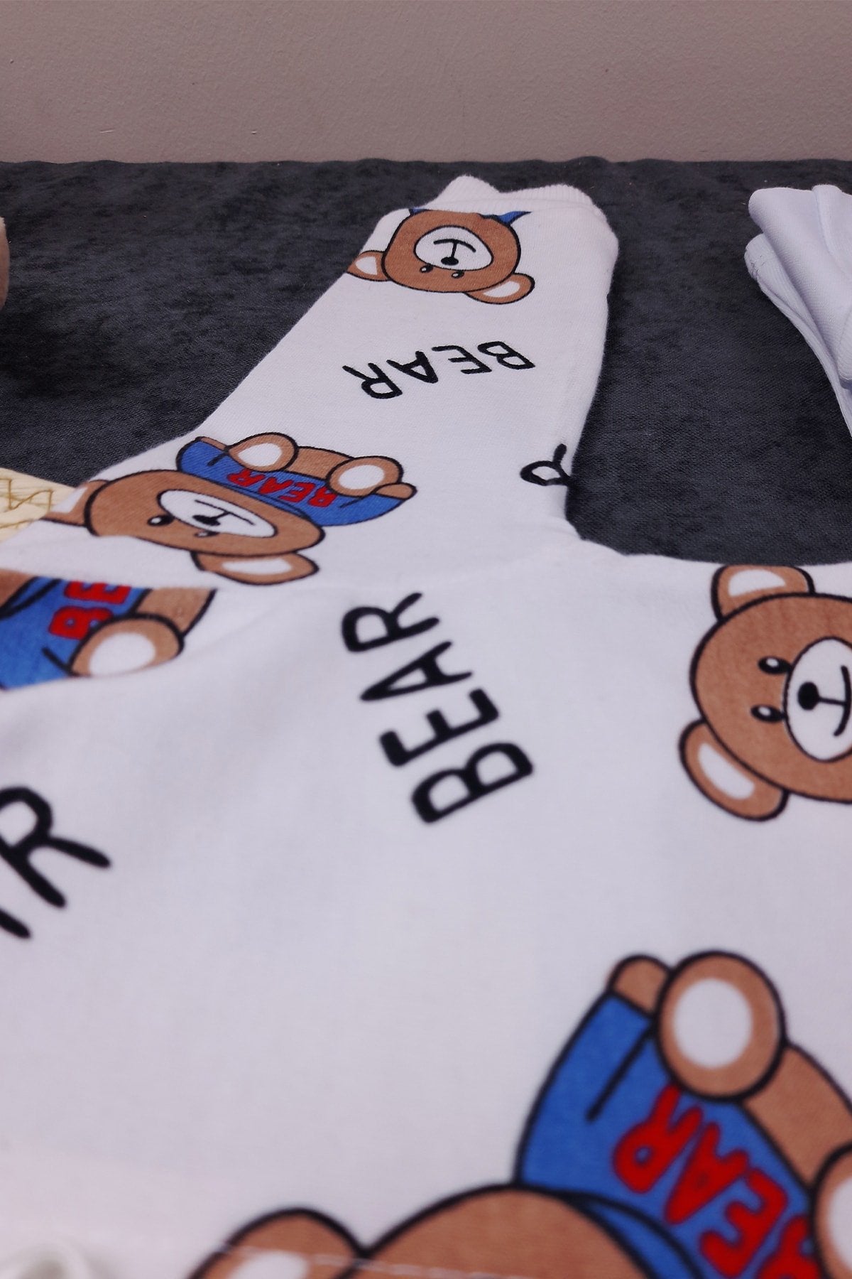 Bear Baskılı Bebek Takım 3'lü