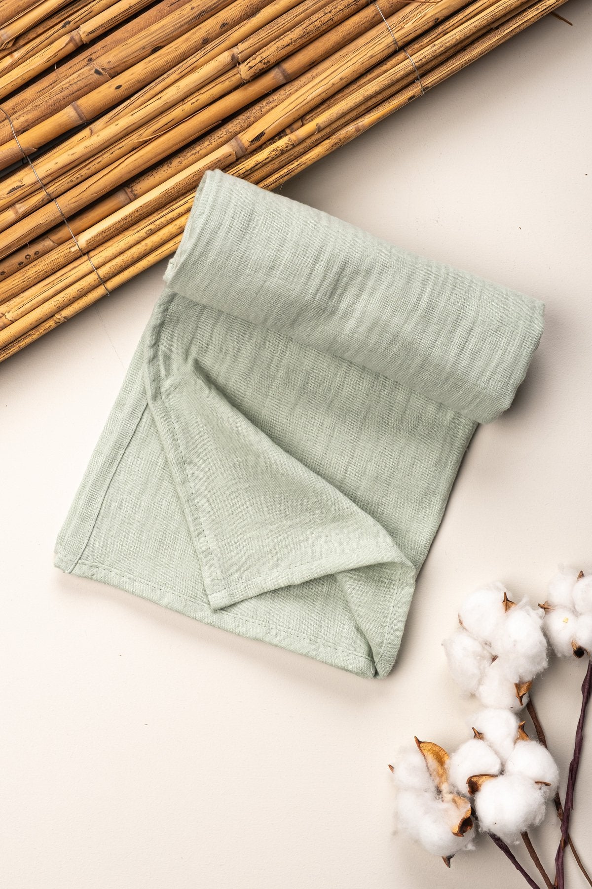 4 Kat Müslin Organik Pamuk 90x90 Naturel Bebek Çocuk Battaniye