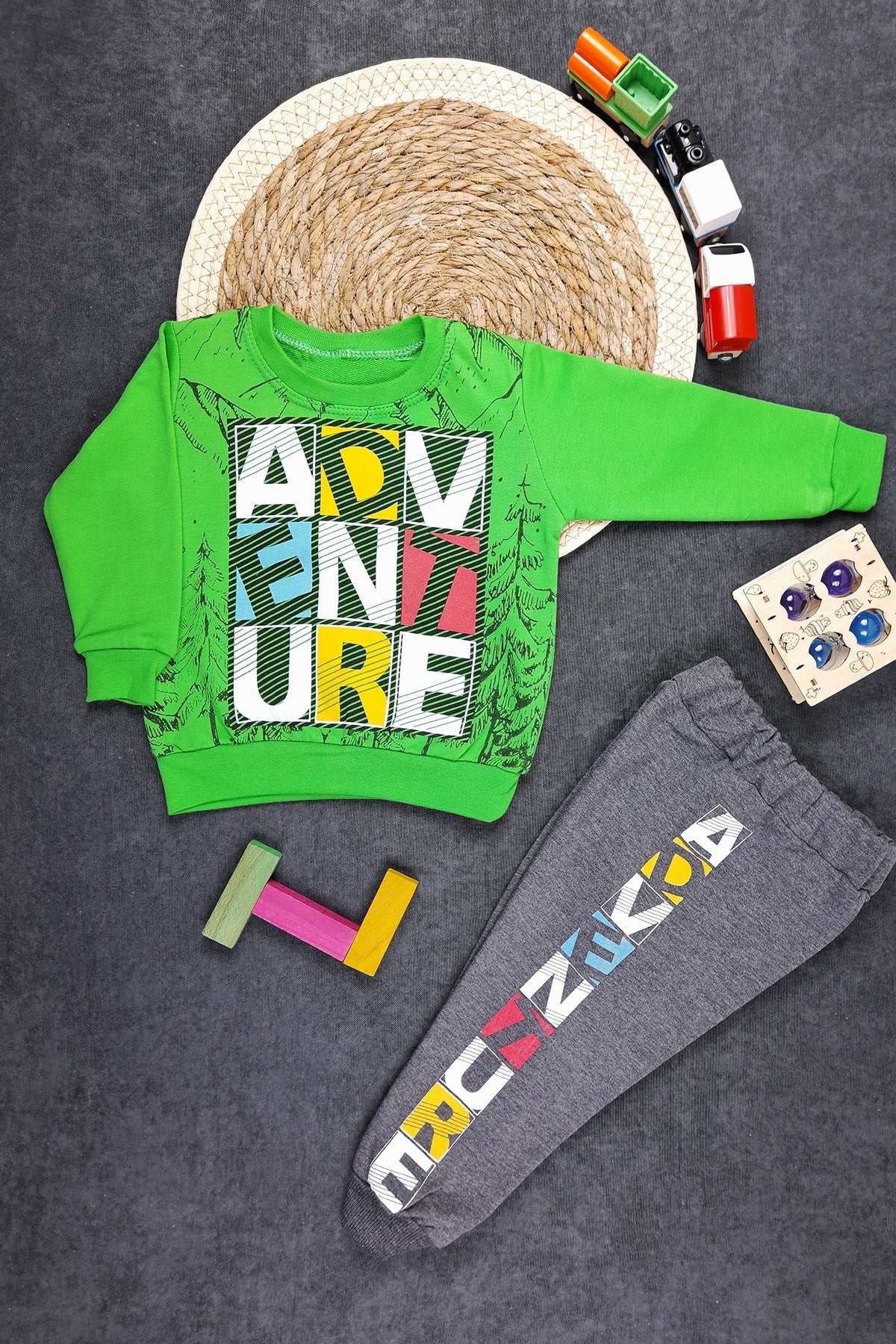 Adventure Baskılı 2'li Bebek Takım