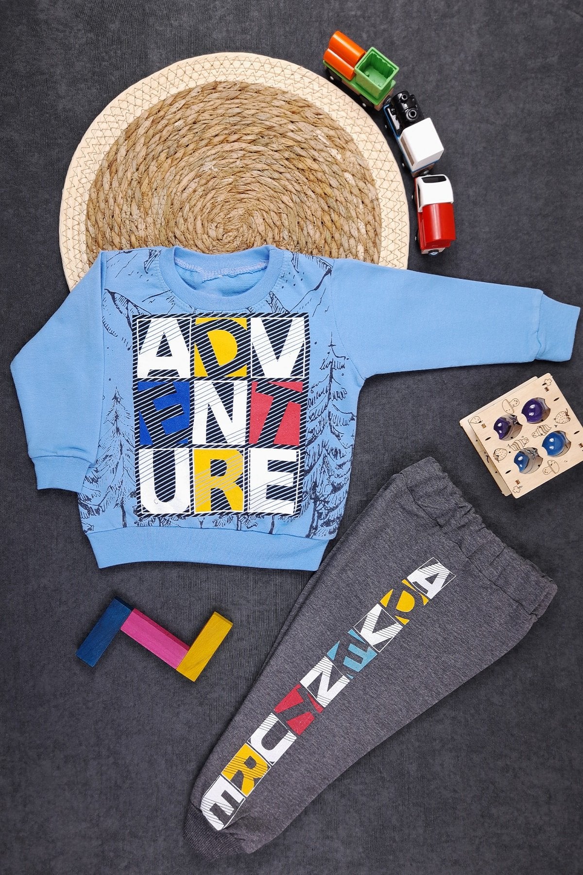 Adventure Baskılı 2'li Bebek Takım