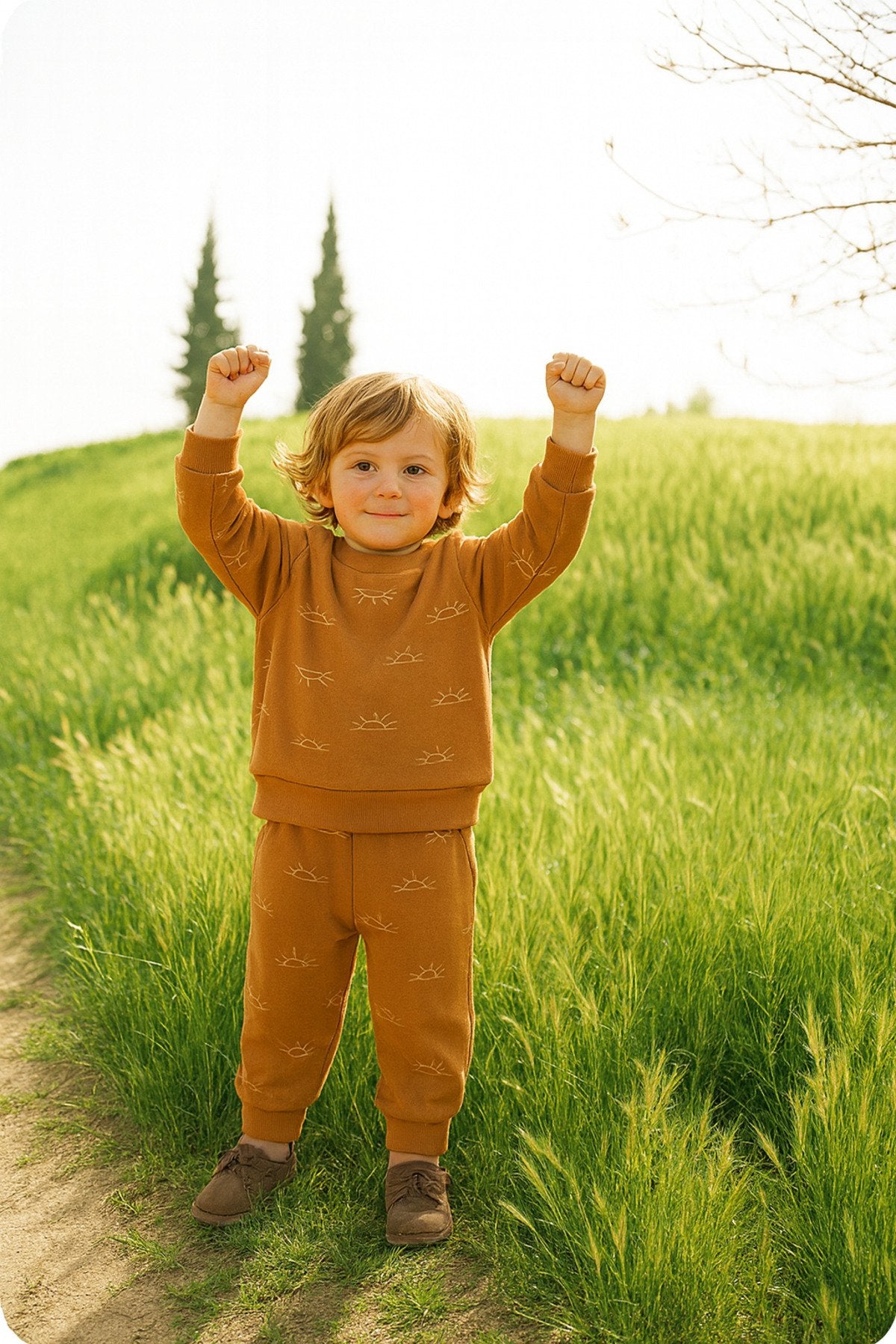 Alt Üst Güneş Desenli 2 li Bebek Takımı