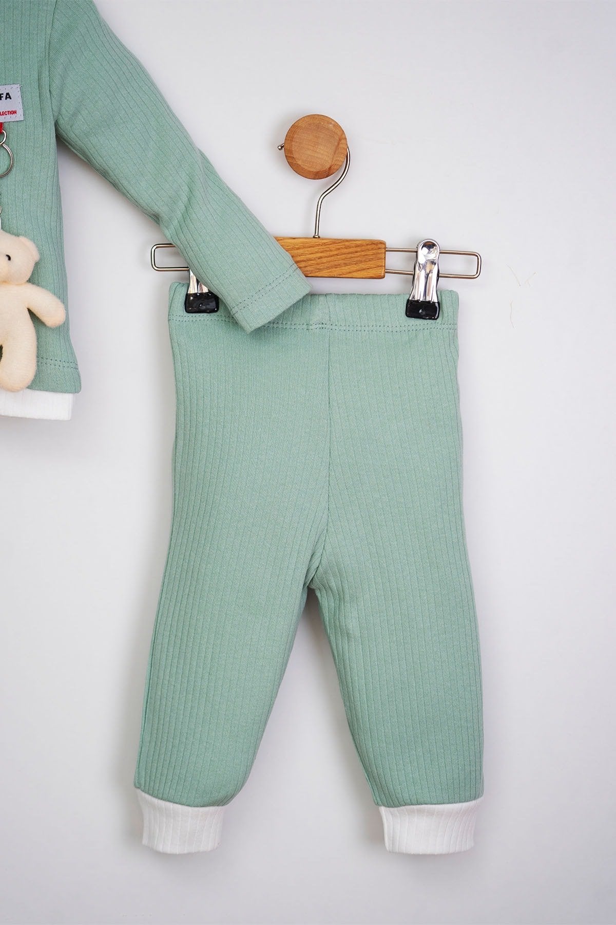 Oyuncak Ayılı 2 Parça Fitilli Kaşkorse Unisex Bebek Takım