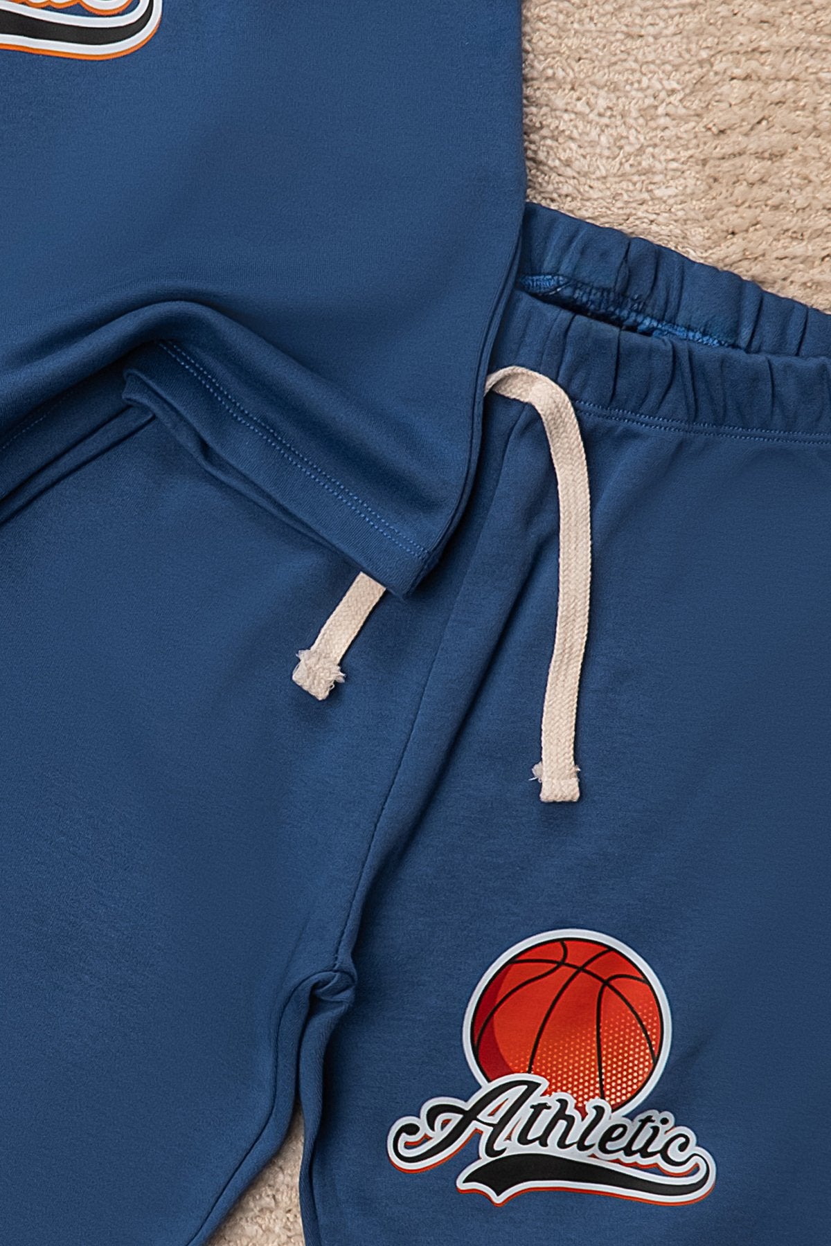 Basketbol Desenli Alt Üst Eşofman Takımı Çocuk Takım