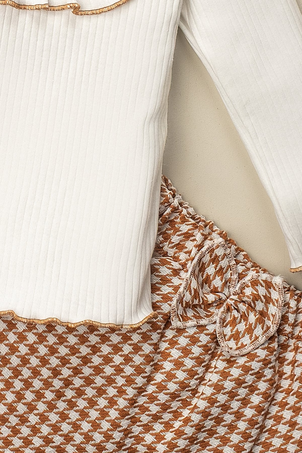 Çocuk Kız Elbise Fiyonklu Kazayağı Etek Badi Takım 1-4 Yaş