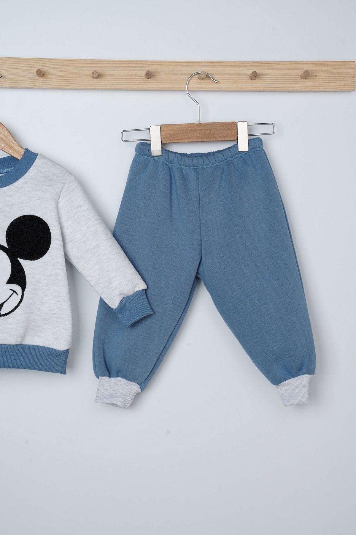 Mickey Desenli Çift Renk 2 Parça Bebek Takım