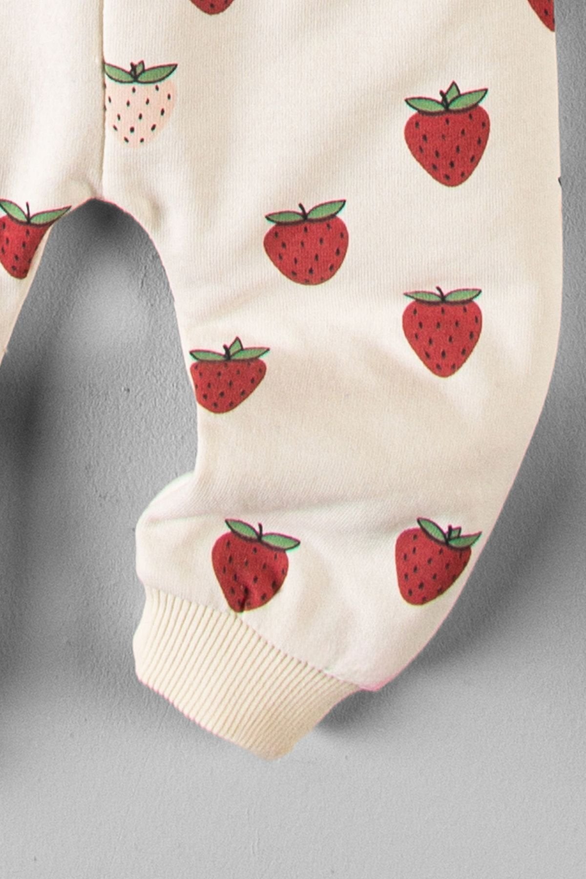 Organik Kumaş Desenli 2'li Unisex Bebek Takım