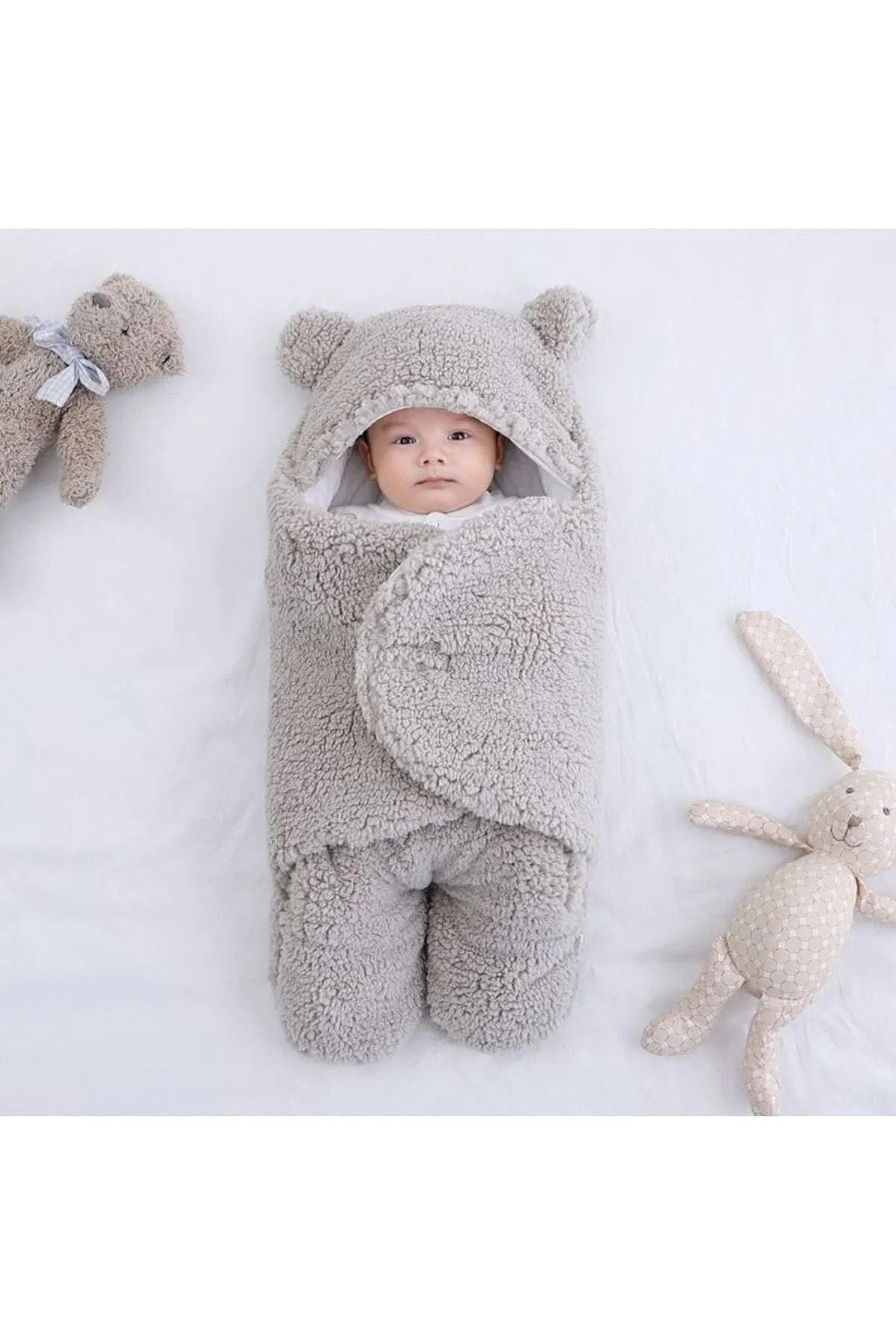 0 - 12 Ay Kulaklı Welsoft Dış Kundak Bebek Battaniye