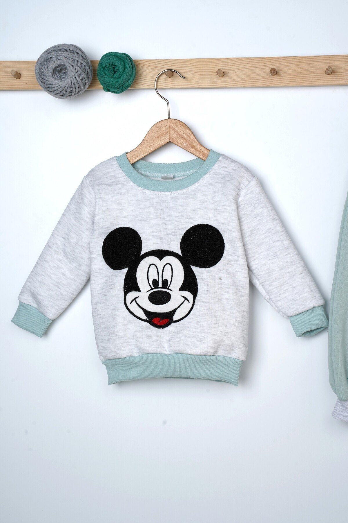 Mickey Desenli Çift Renk 2 Parça Bebek Takım