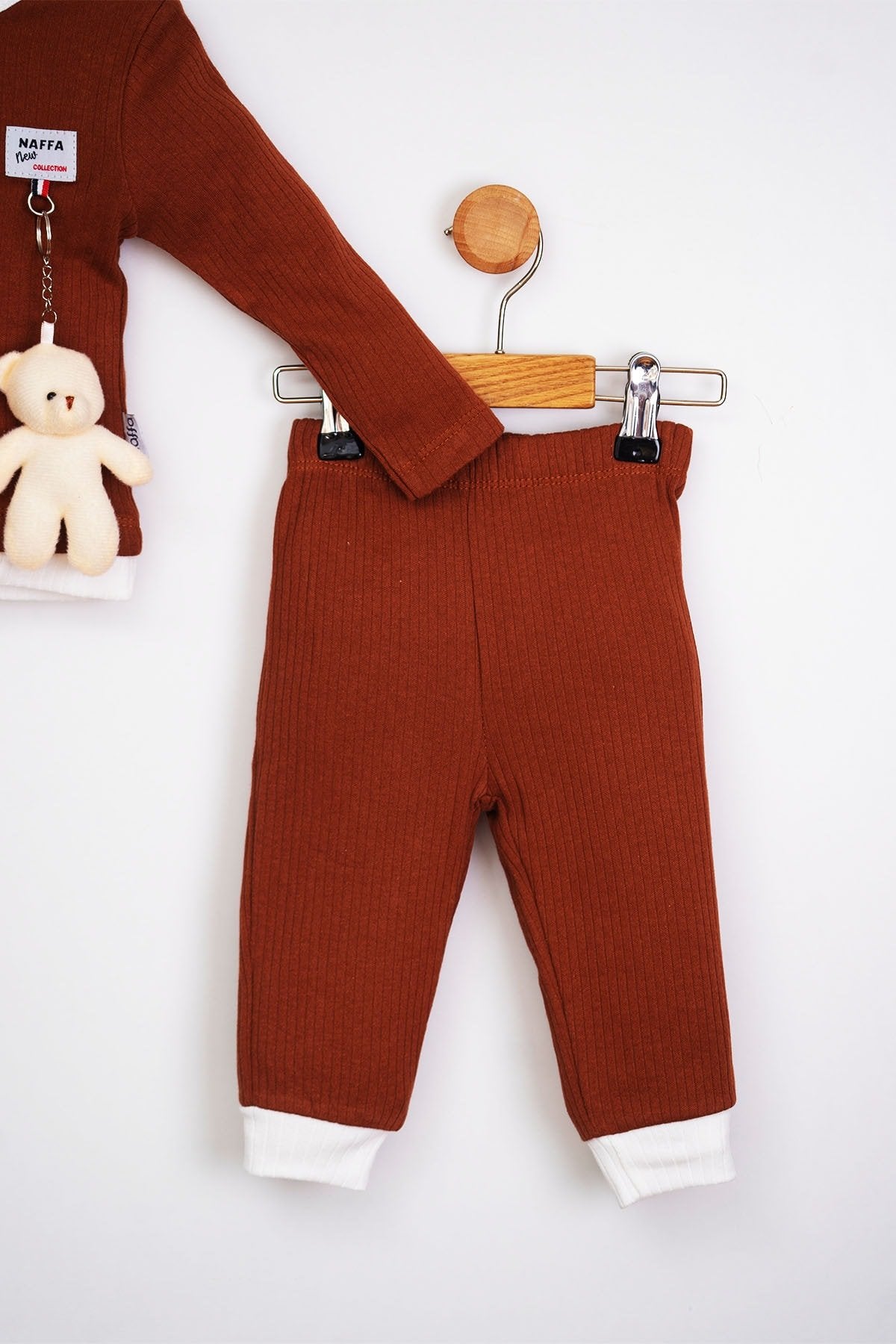 Oyuncak Ayılı 2 Parça Fitilli Kaşkorse Unisex Bebek Takım