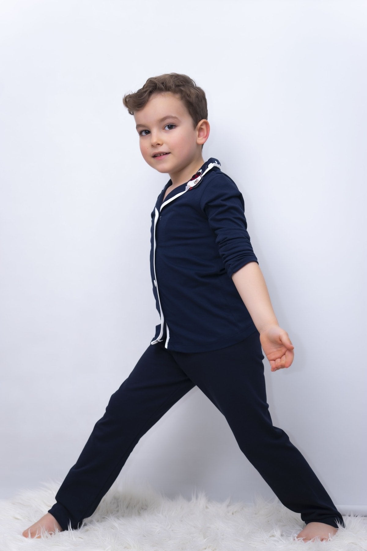 Ayıcık Yaka Detaylı 2'li Çocuk Pijama Takım