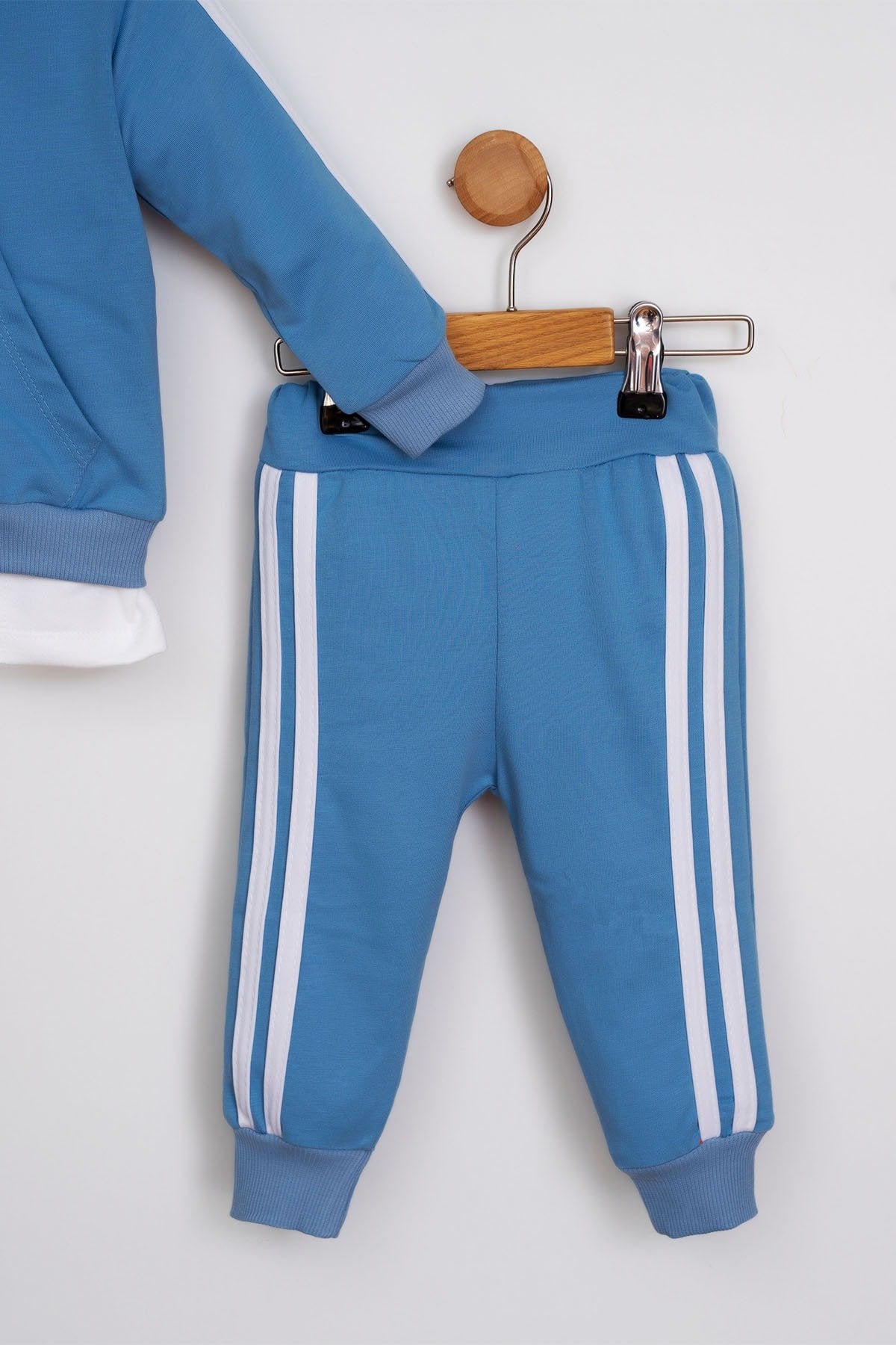 Erkek Bebek Takım Batman Desenli Uzun Kollu Pamuklu Fermuarlı Kapşonlu Bebek Takım 6-24 Ay