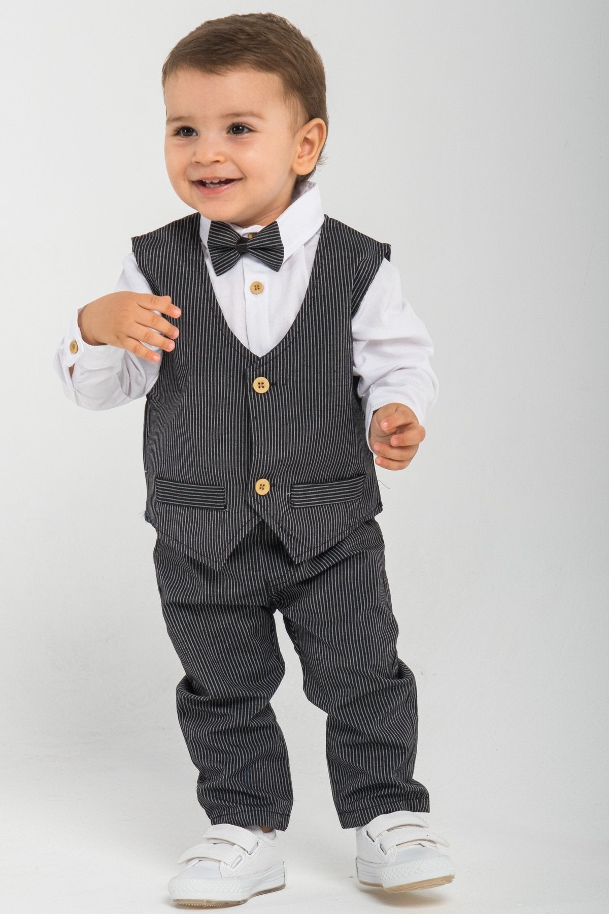 4 Parça Yelekli Gömlekli Erkek Çocuk Takım Elbise Özel Gün Kıyafeti