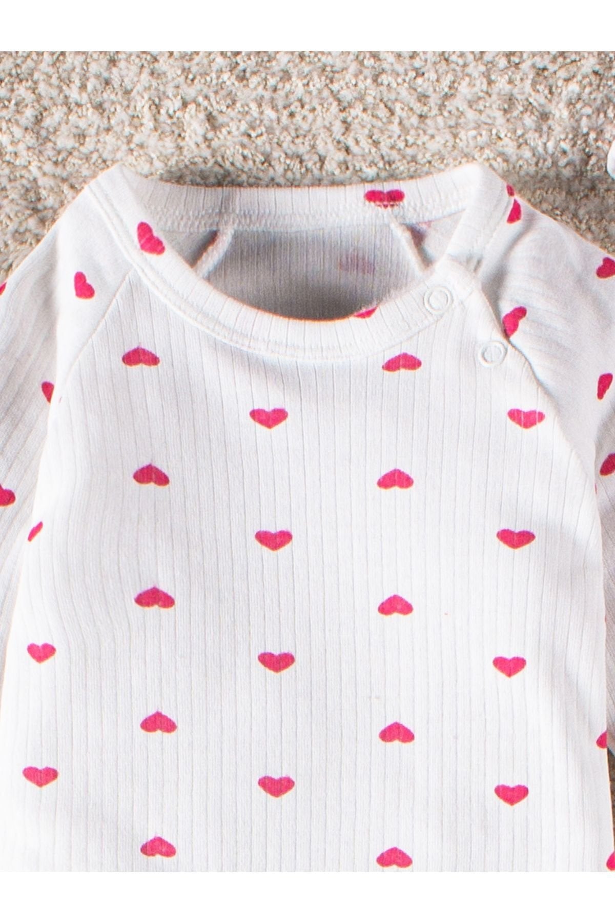 3 Parça Kalpli Fiyonklu Şapkalı Kız Bebek Zıbın Takımı 3'lü