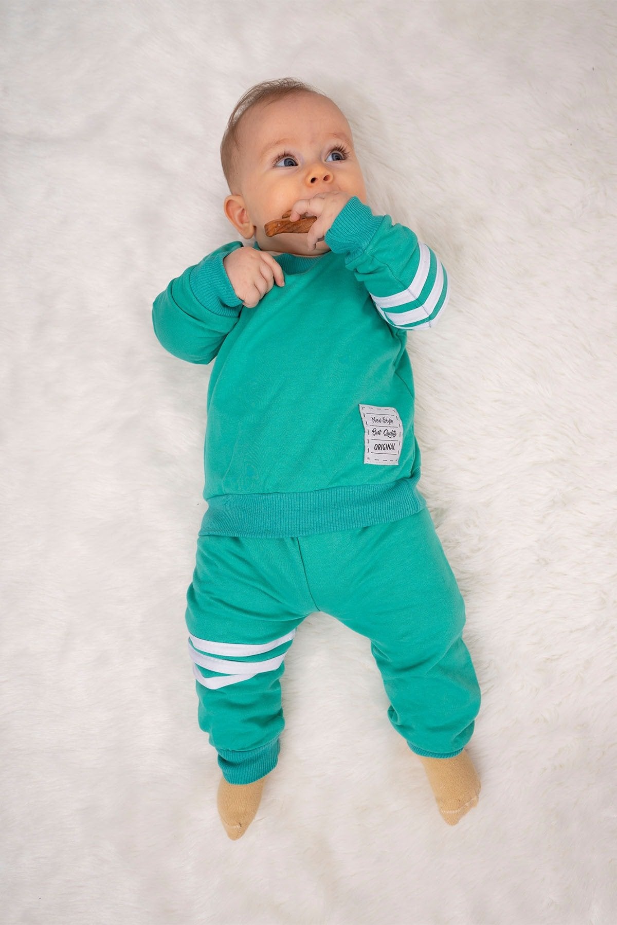 3 Çizgi Şeritli Sports Bebek Giyim 2 Parça