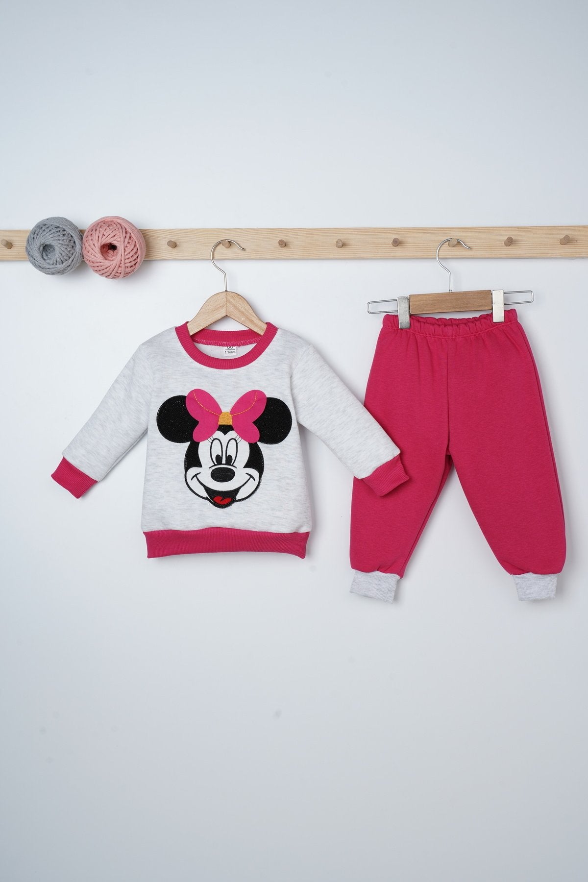 Mickey Desenli Çift Renk 2 Parça Bebek Takım