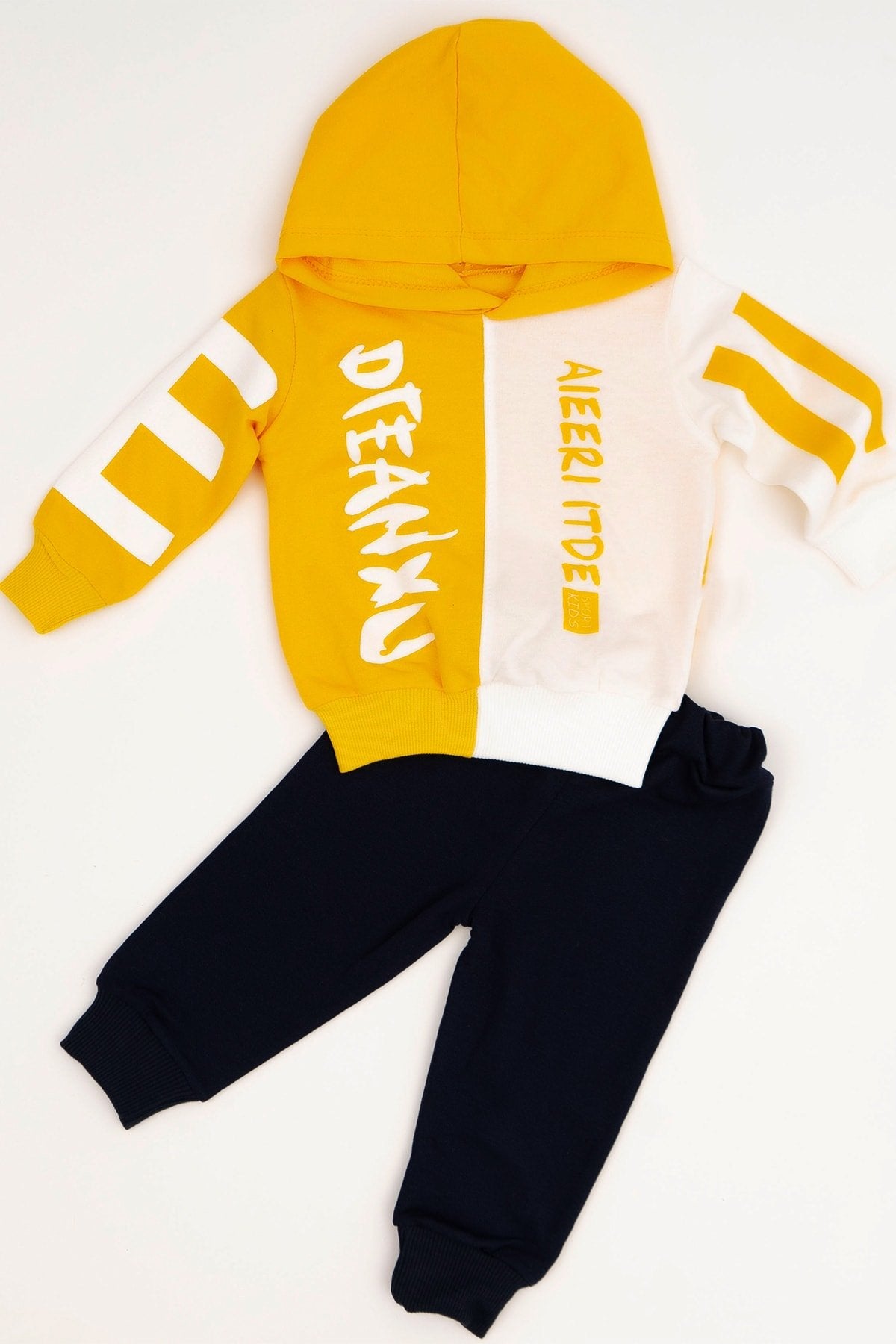 Djeanxu Sport Kid Kapşonlu Alt Üst Bebek 2 Li Takım