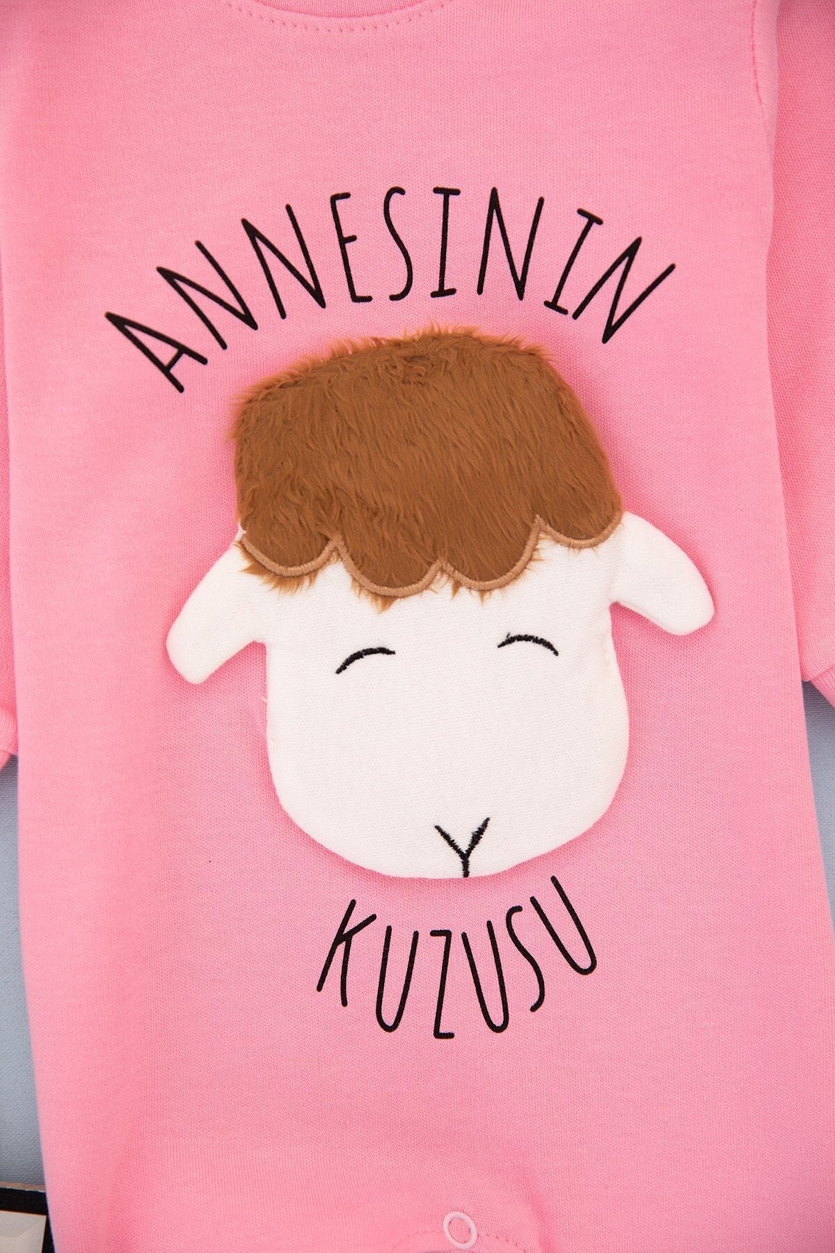 Annesinin Kuzusu Baskılı Pembe Bebek Takım