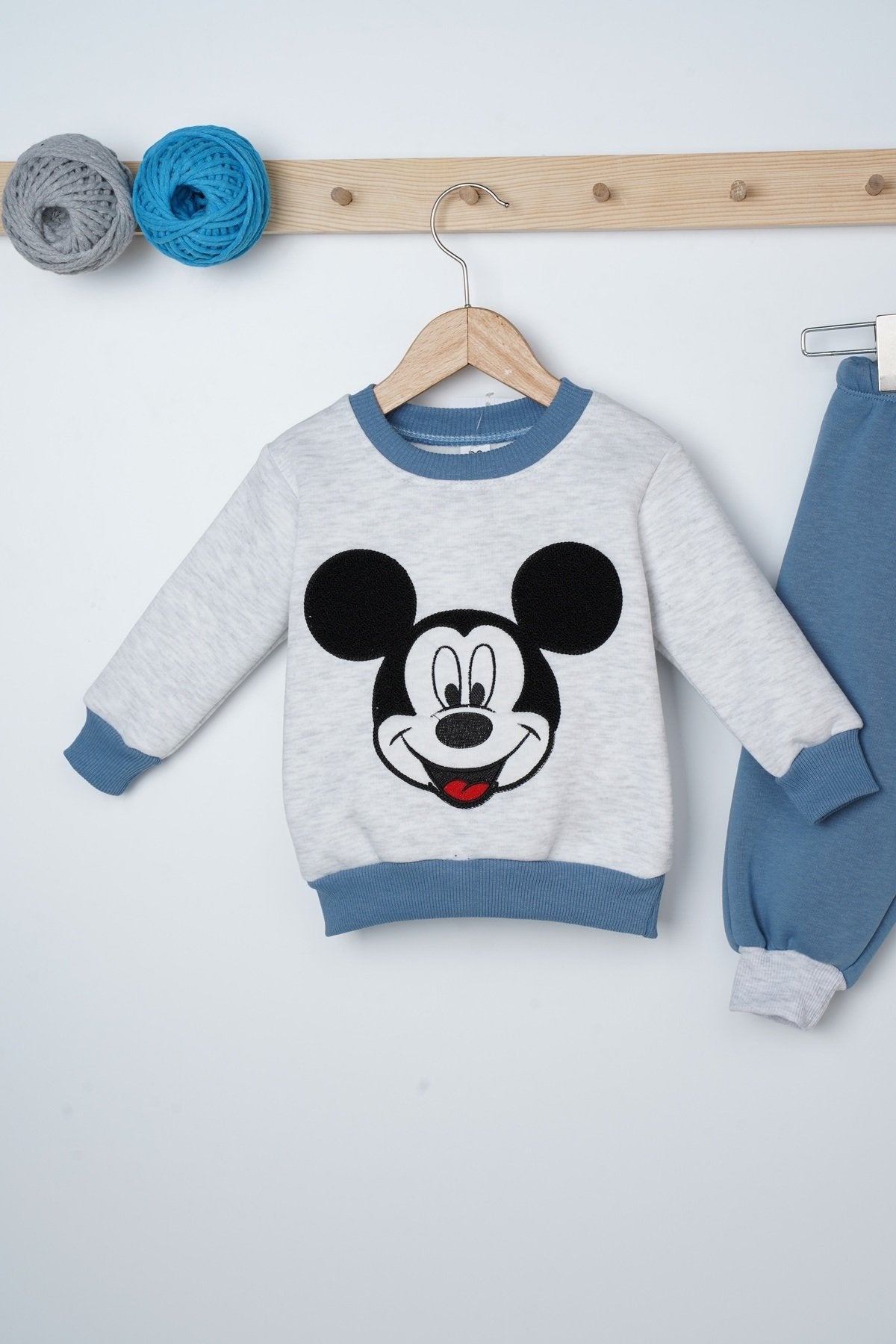 Mickey Desenli Çift Renk 2 Parça Bebek Takım