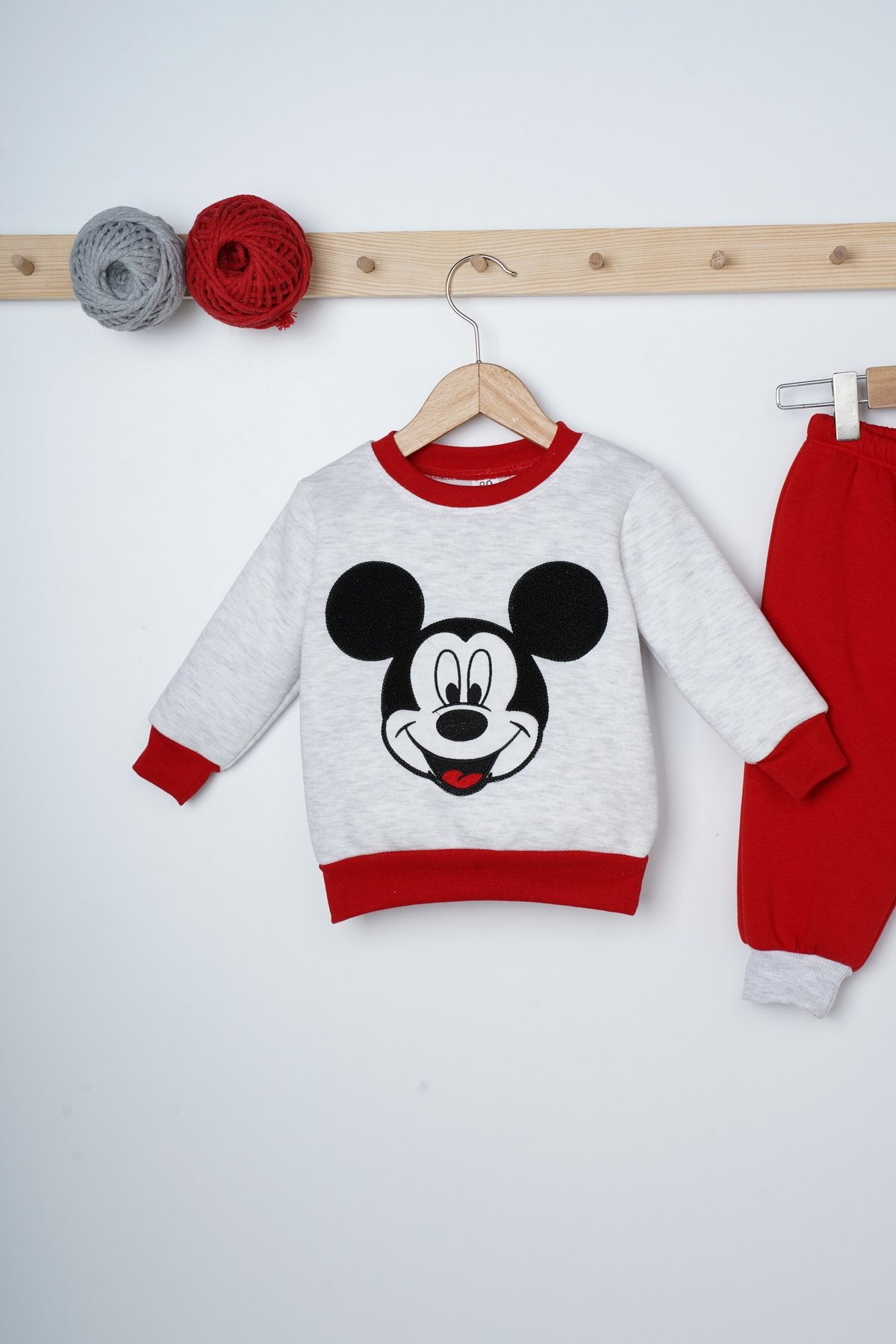 Mickey Desenli Çift Renk 2 Parça Bebek Takım