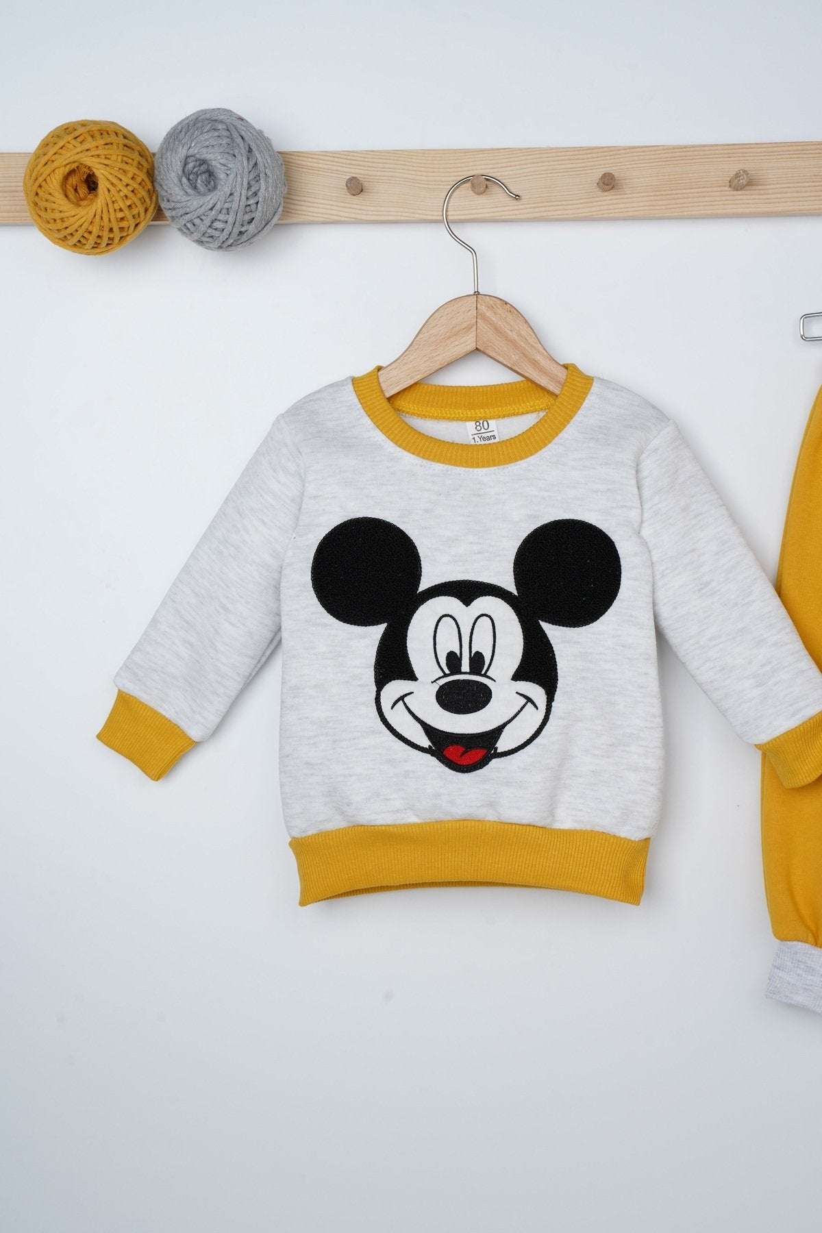Mickey Desenli Çift Renk 2 Parça Bebek Takım
