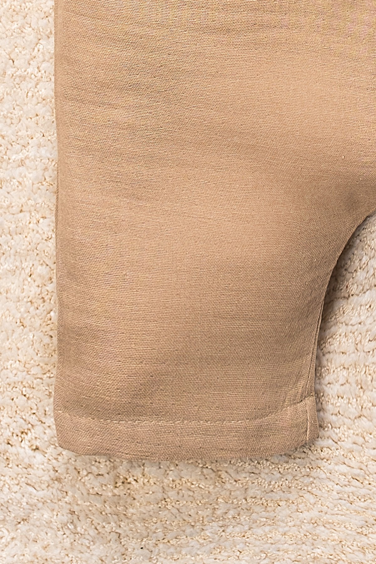 Organik Pamuk Müslin Kumaş Tahta Düğmeli Cepli Tulum