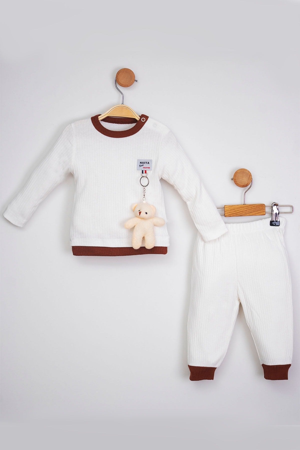 Oyuncak Ayılı 2 Parça Fitilli Kaşkorse Unisex Bebek Takım