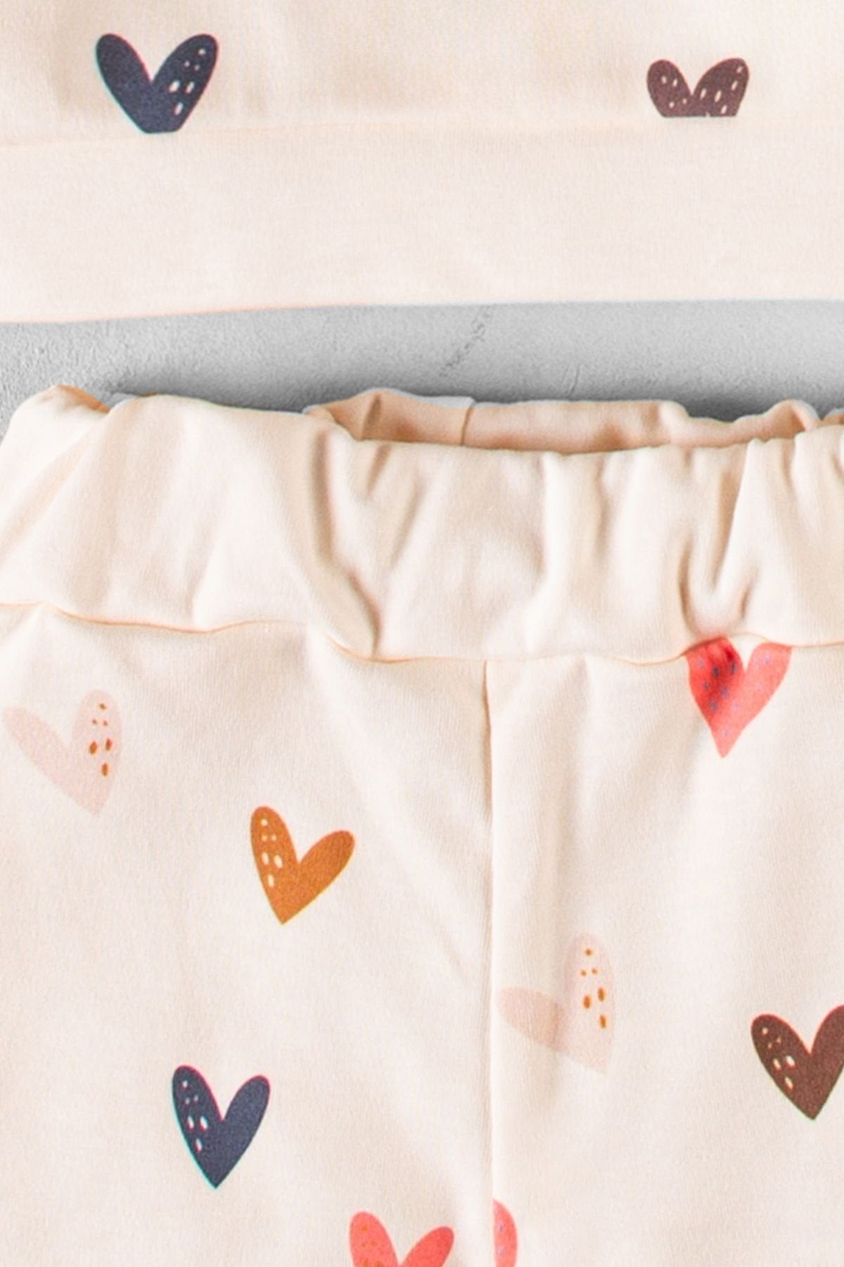 Organik Kumaş Desenli 2'li Unisex Bebek Takım