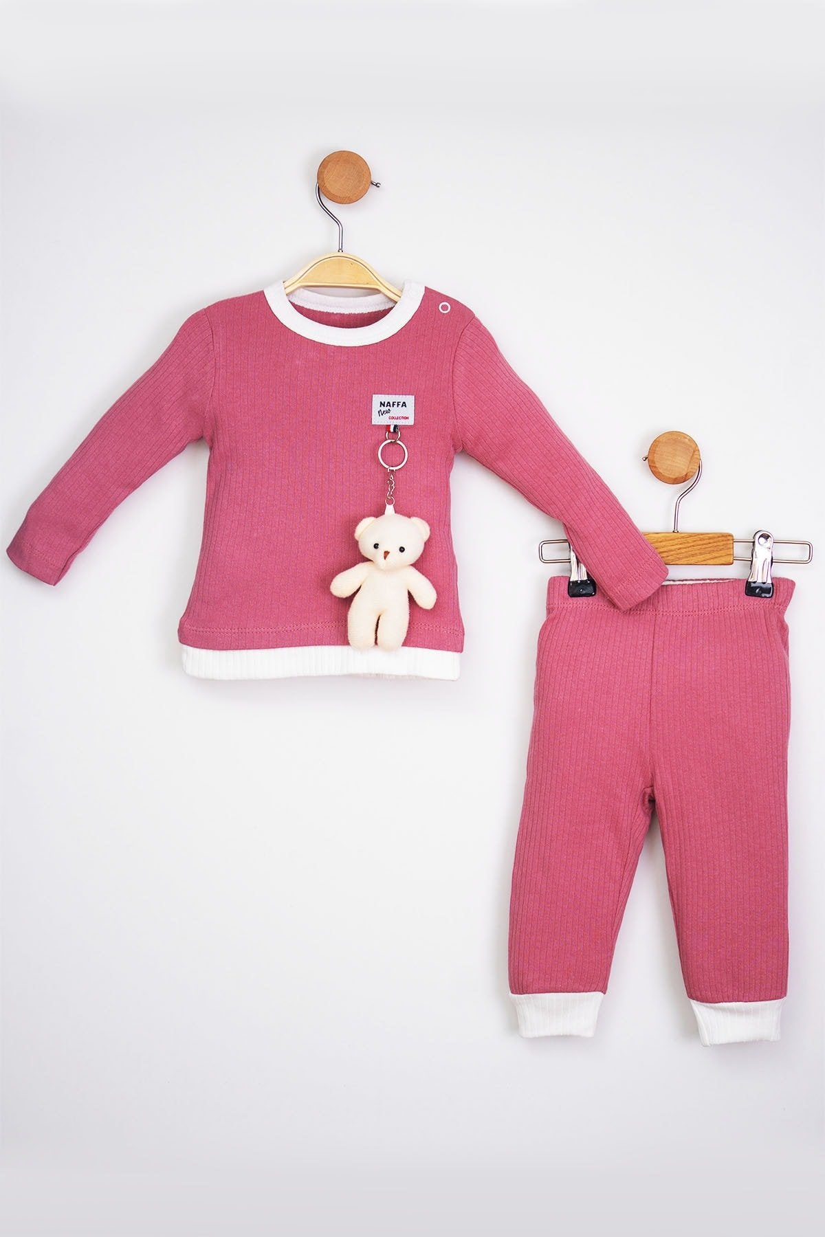 Oyuncak Ayılı 2 Parça Fitilli Kaşkorse Unisex Bebek Takım