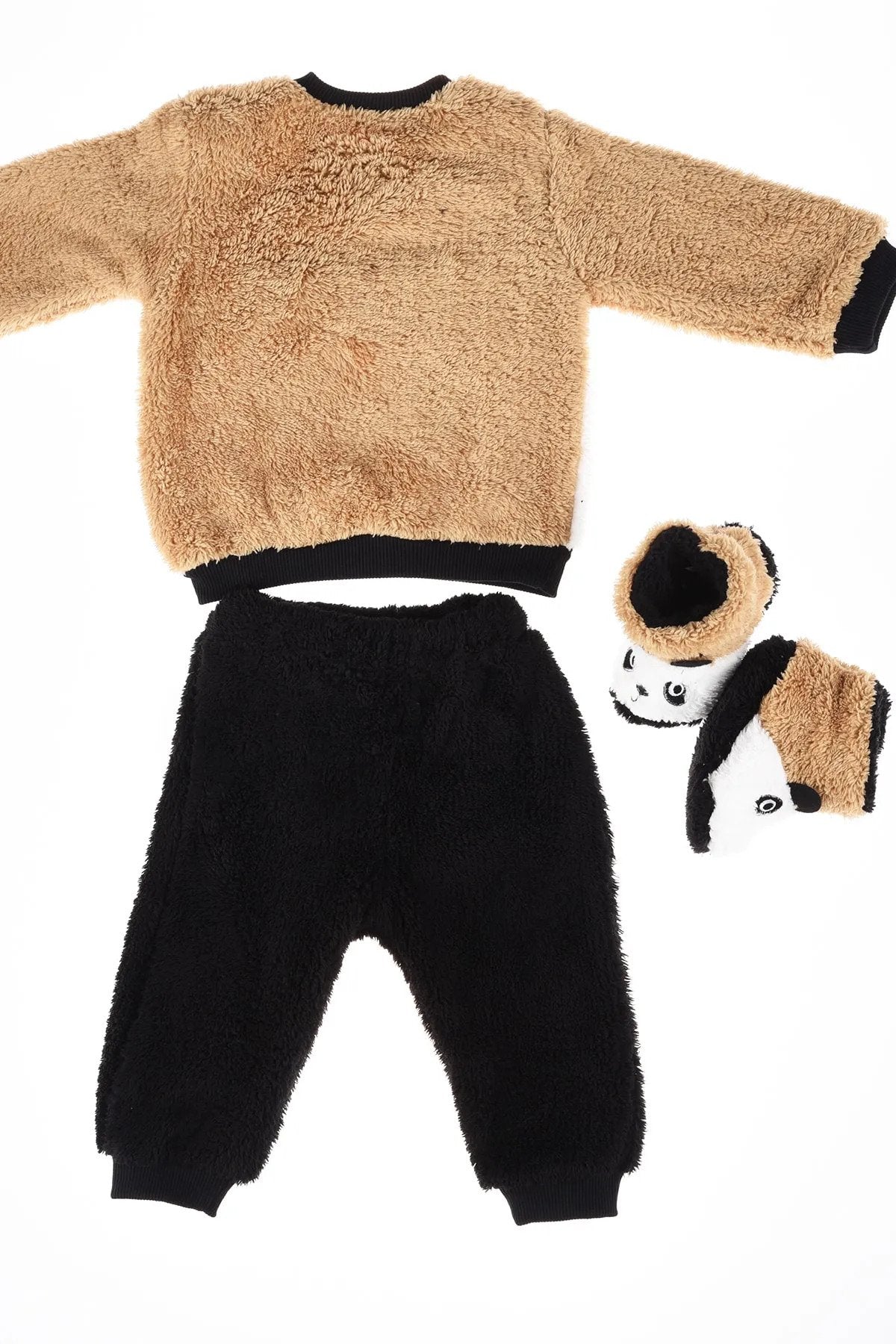 Panda Nakışlı Welsoft Peluş 3'lü Bebek Takım