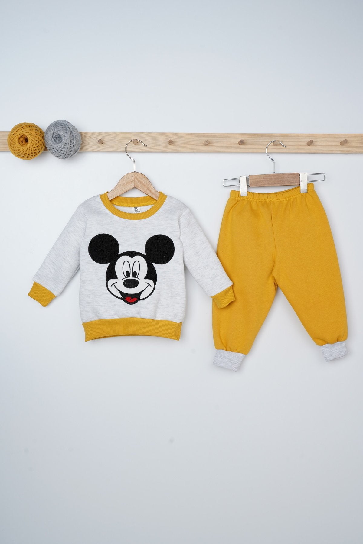 Mickey Desenli Çift Renk 2 Parça Bebek Takım