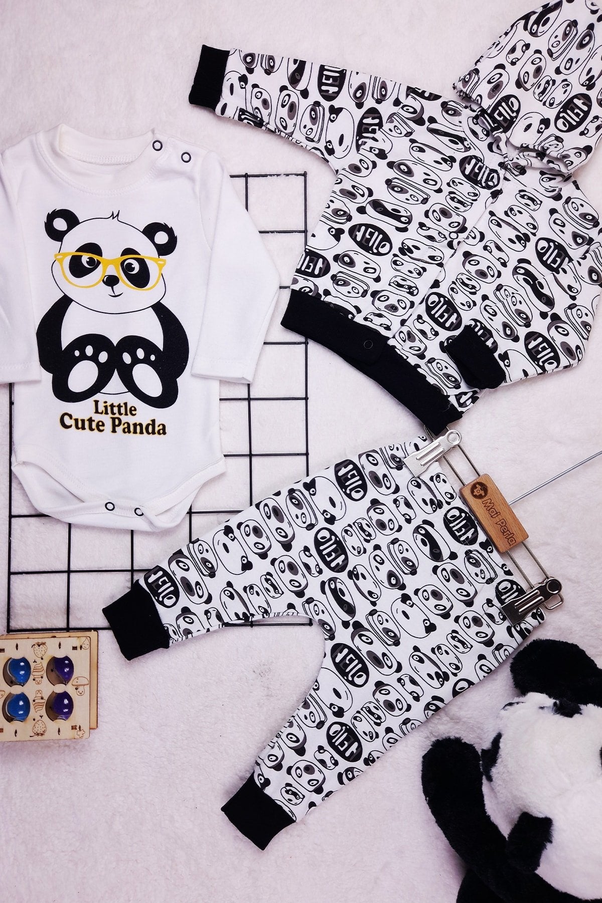 Uğur Böceği Desenli 3'lü Unisex Bebek Takım