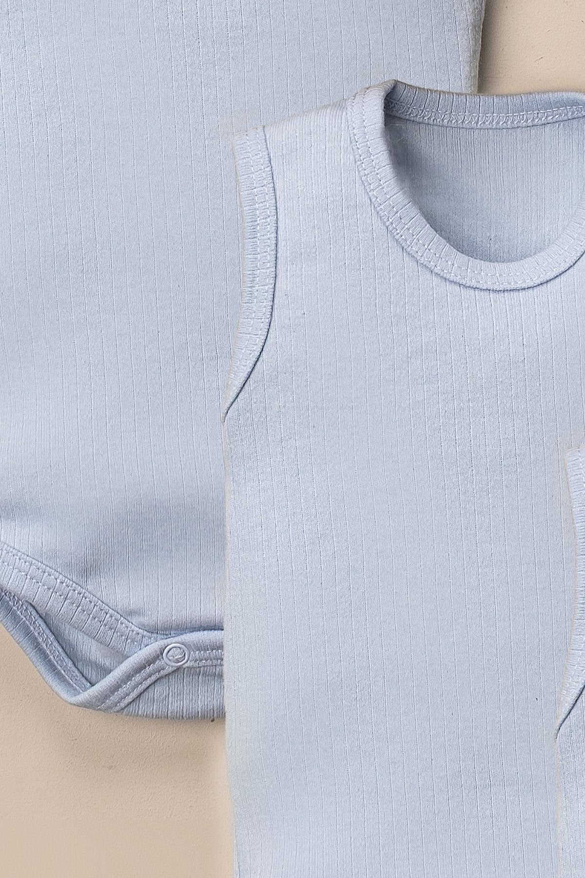 Organik Pamuklu Alttan Çıt Çıtlı 3'lü Body Seti