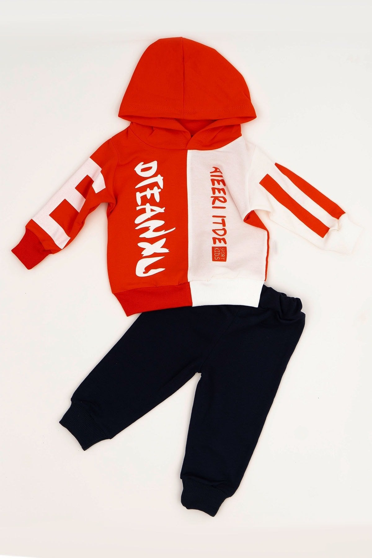 Djeanxu Sport Kid Kapşonlu Alt Üst Bebek 2 Li Takım