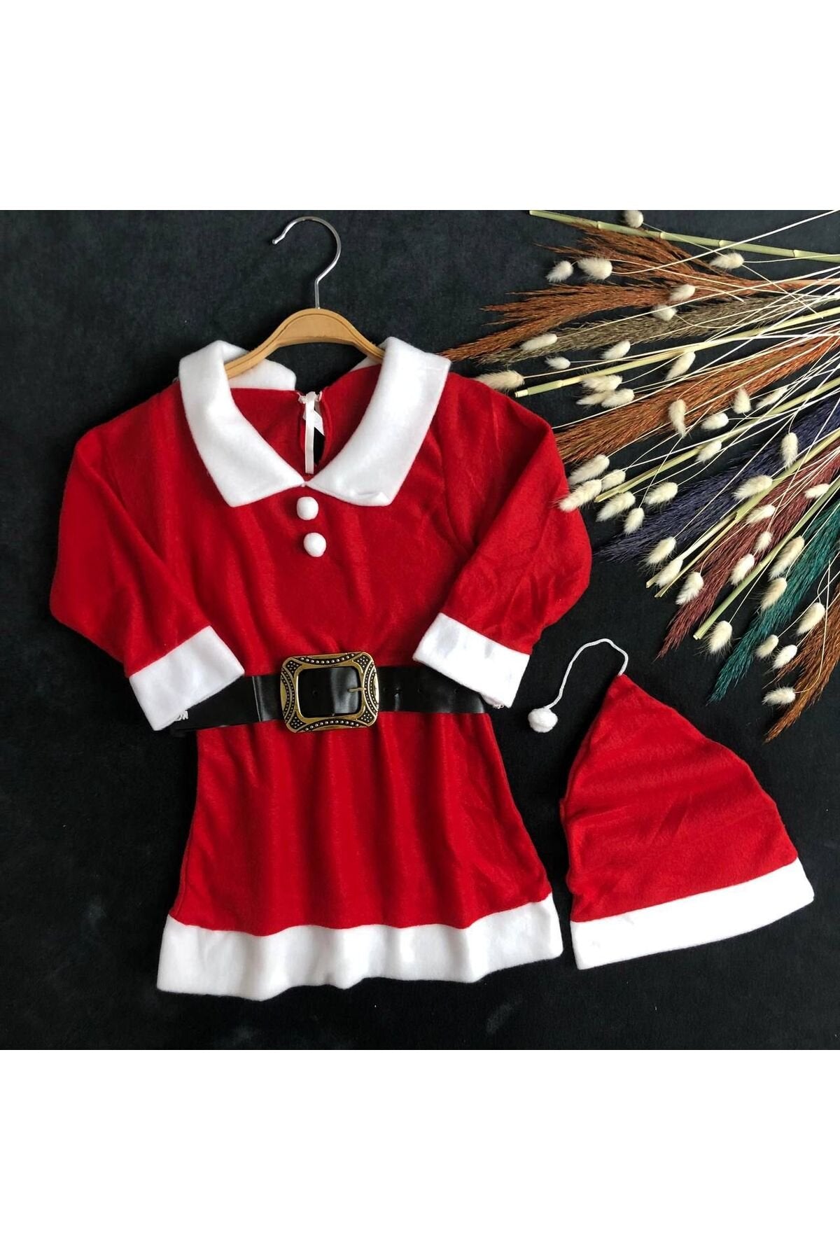 4 Parça Noel Kıyafeti Polarlı Bebek Takım