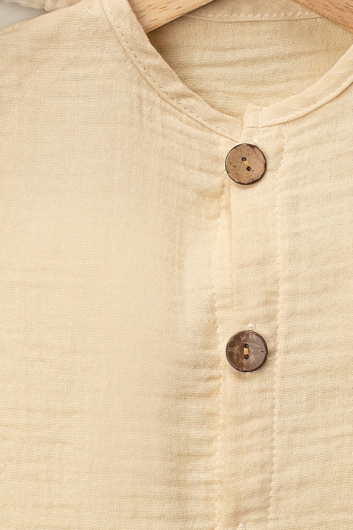 Organik Müslin Yazlık Naturel Cepli Bebek Tulum